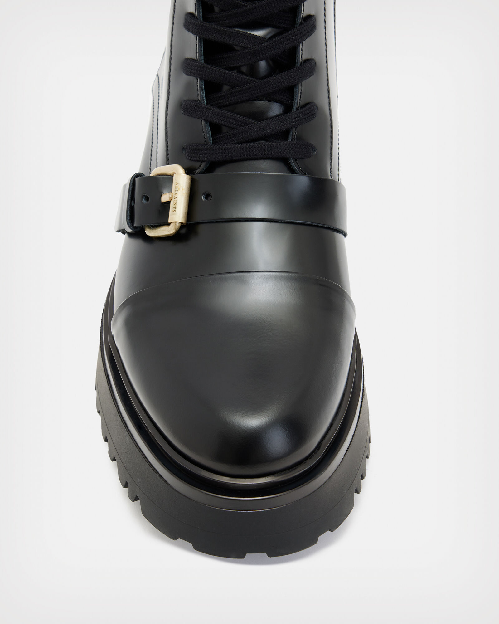 Stellar Leather Boots BLACK/WARM BRASS | ALLSAINTS US