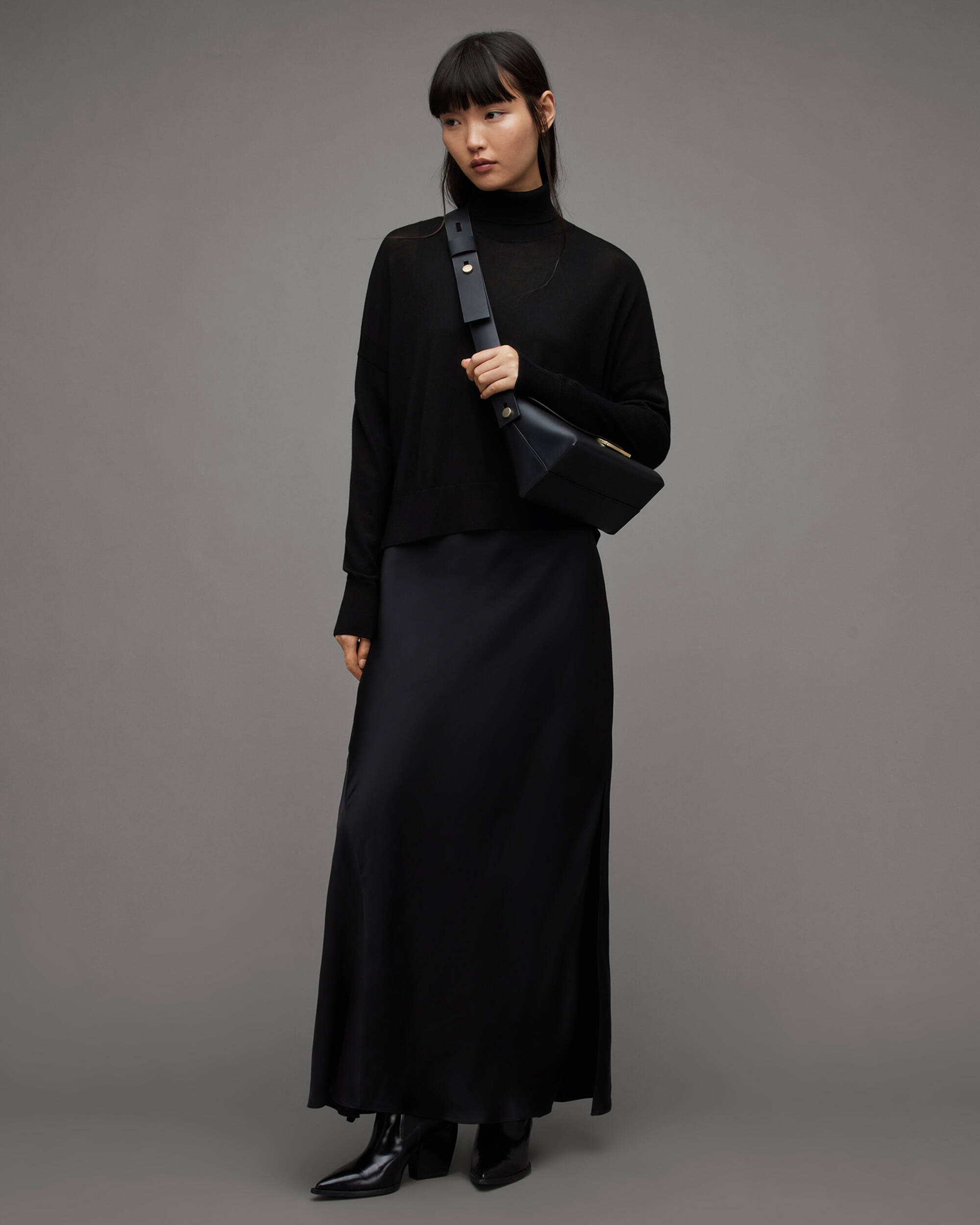 Amos Mercer 2-In1 Maxi Dress Black | ALLSAINTS US