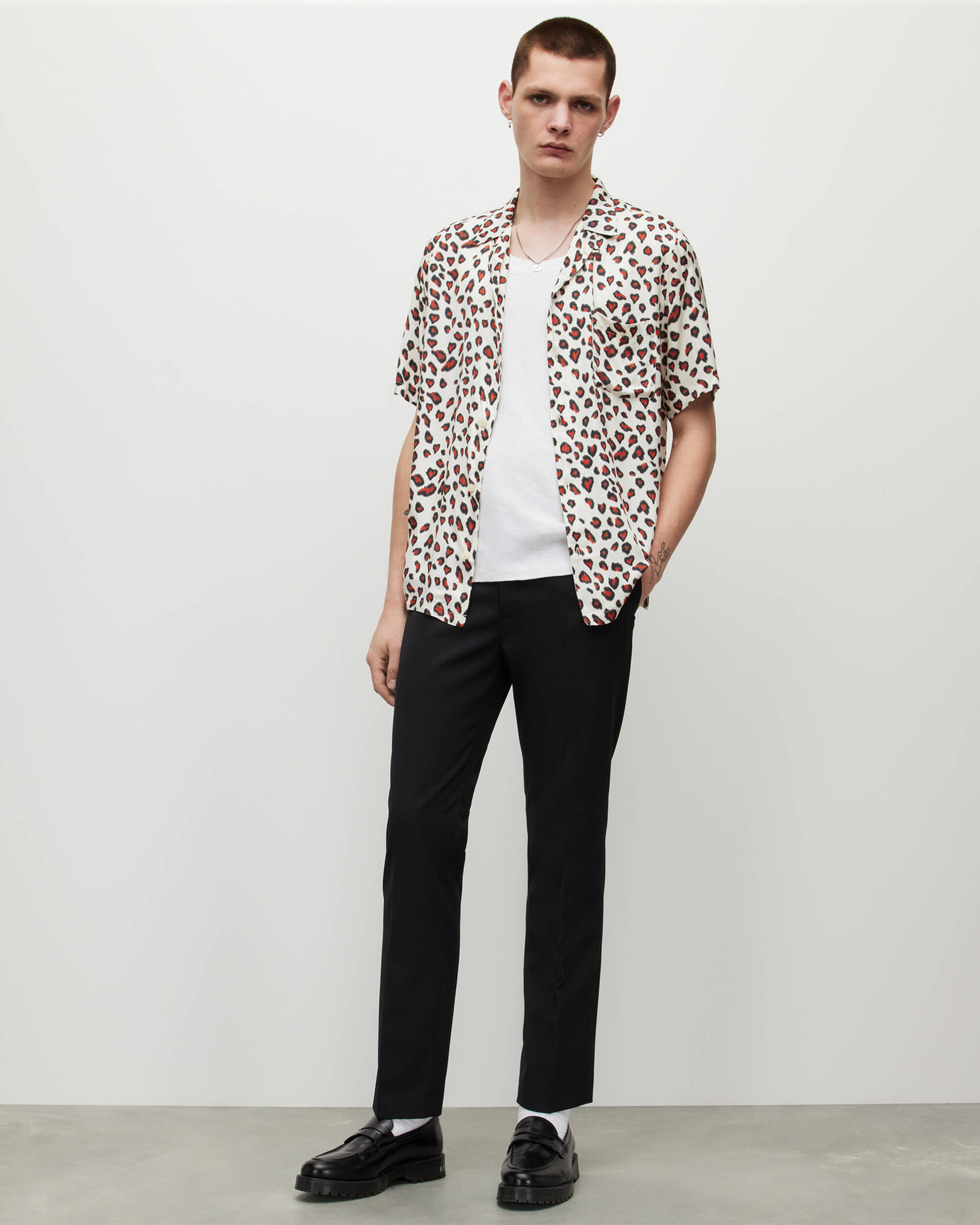 Romantik Leopard Print Shirt Off White | ALLSAINTS US