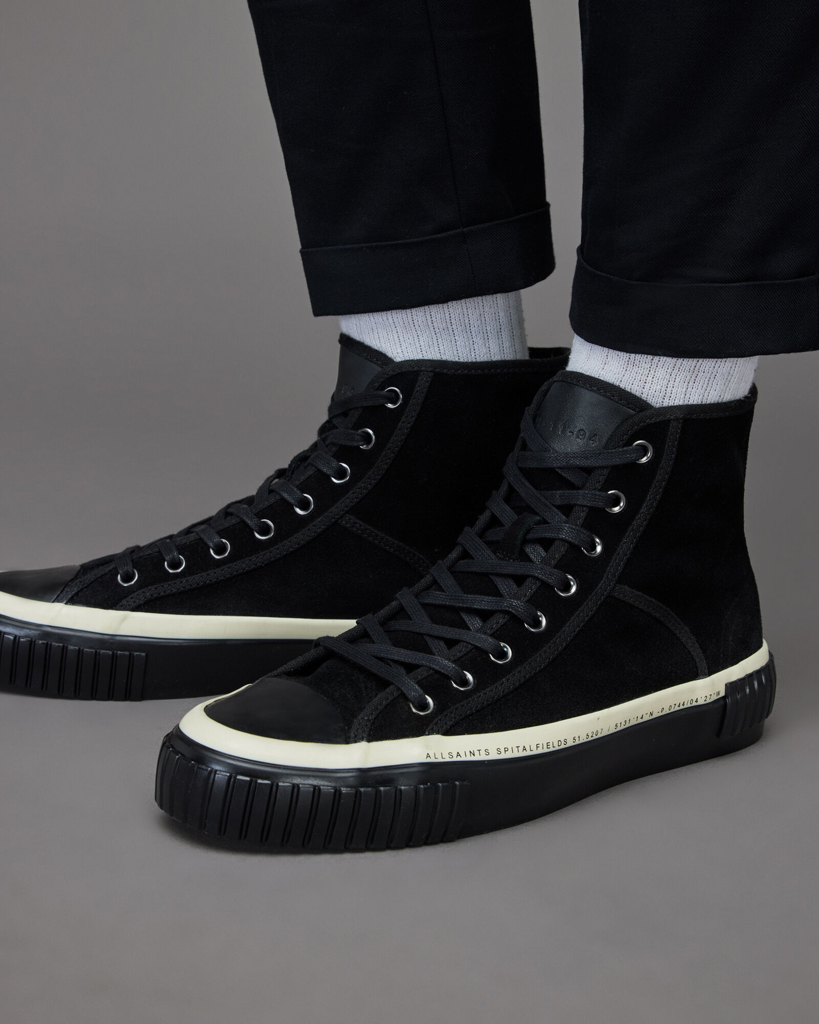 Douglas Contrast High Top Sneakers Black | ALLSAINTS US