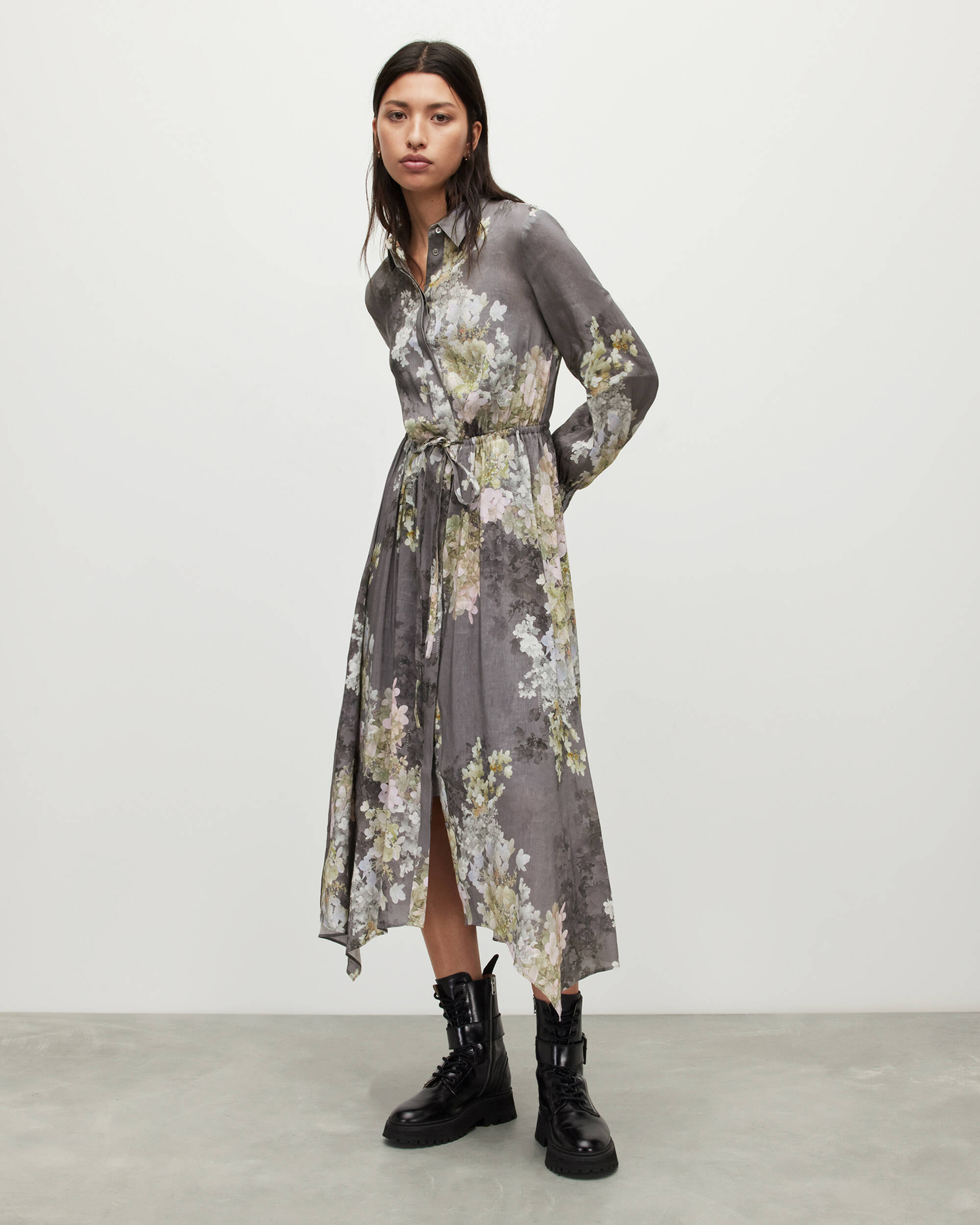 Skye Venetia Silk Linen Blend Midi Dress  large image number 1