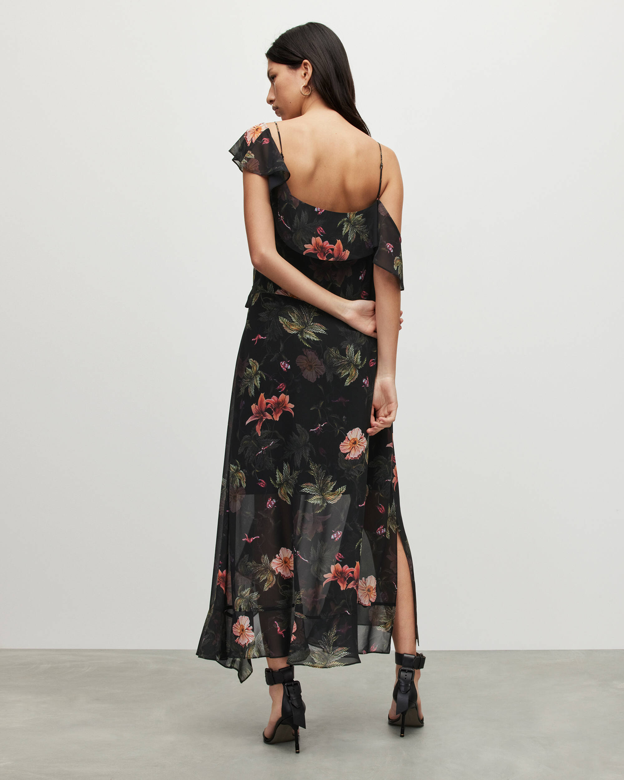 Orion Viviana Floral Maxi Dress Black | ALLSAINTS US