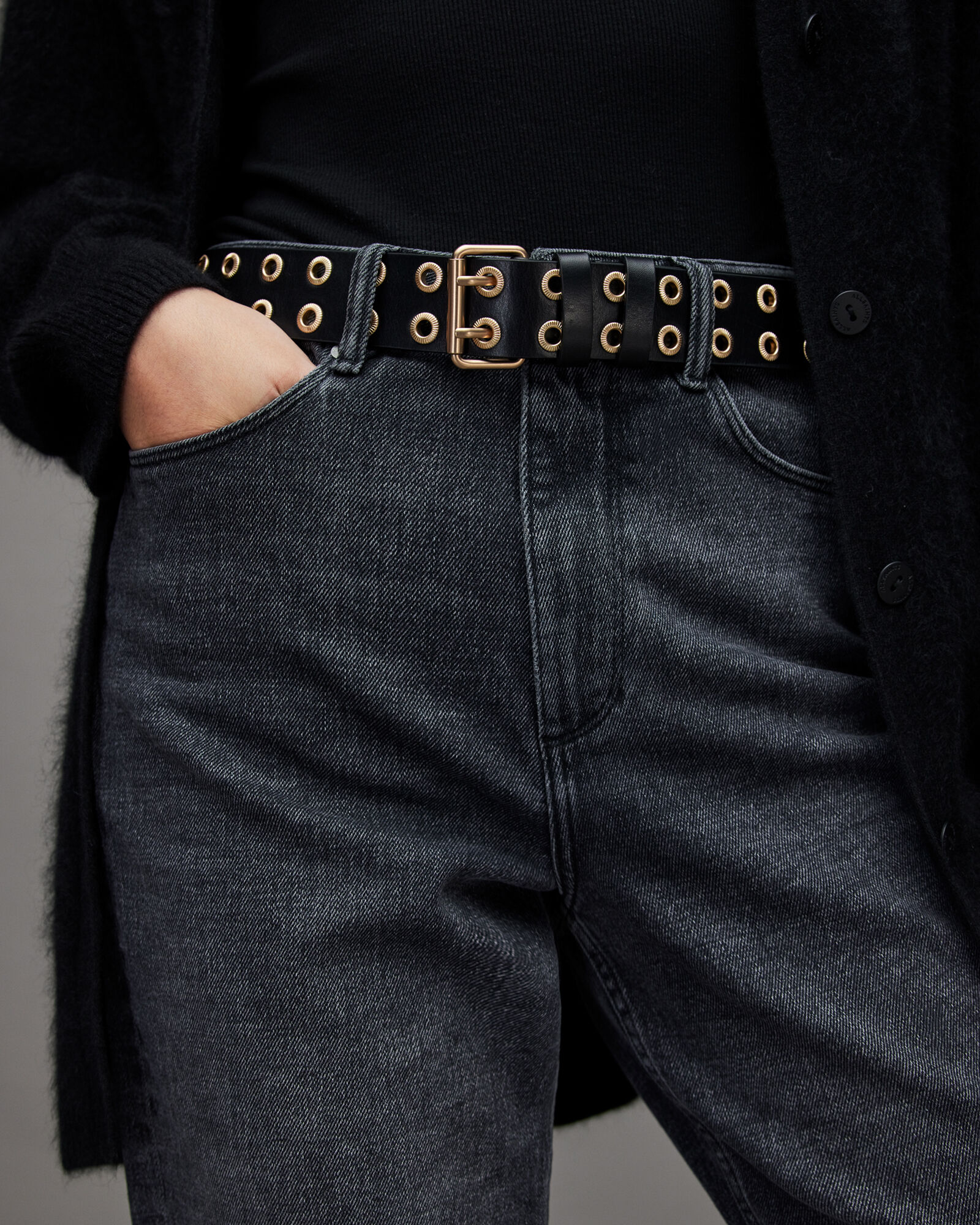 Abigail Leather Belt Black | ALLSAINTS US