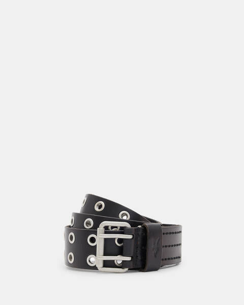 Bke Double Cross Leather Belt - Black 36, Men's