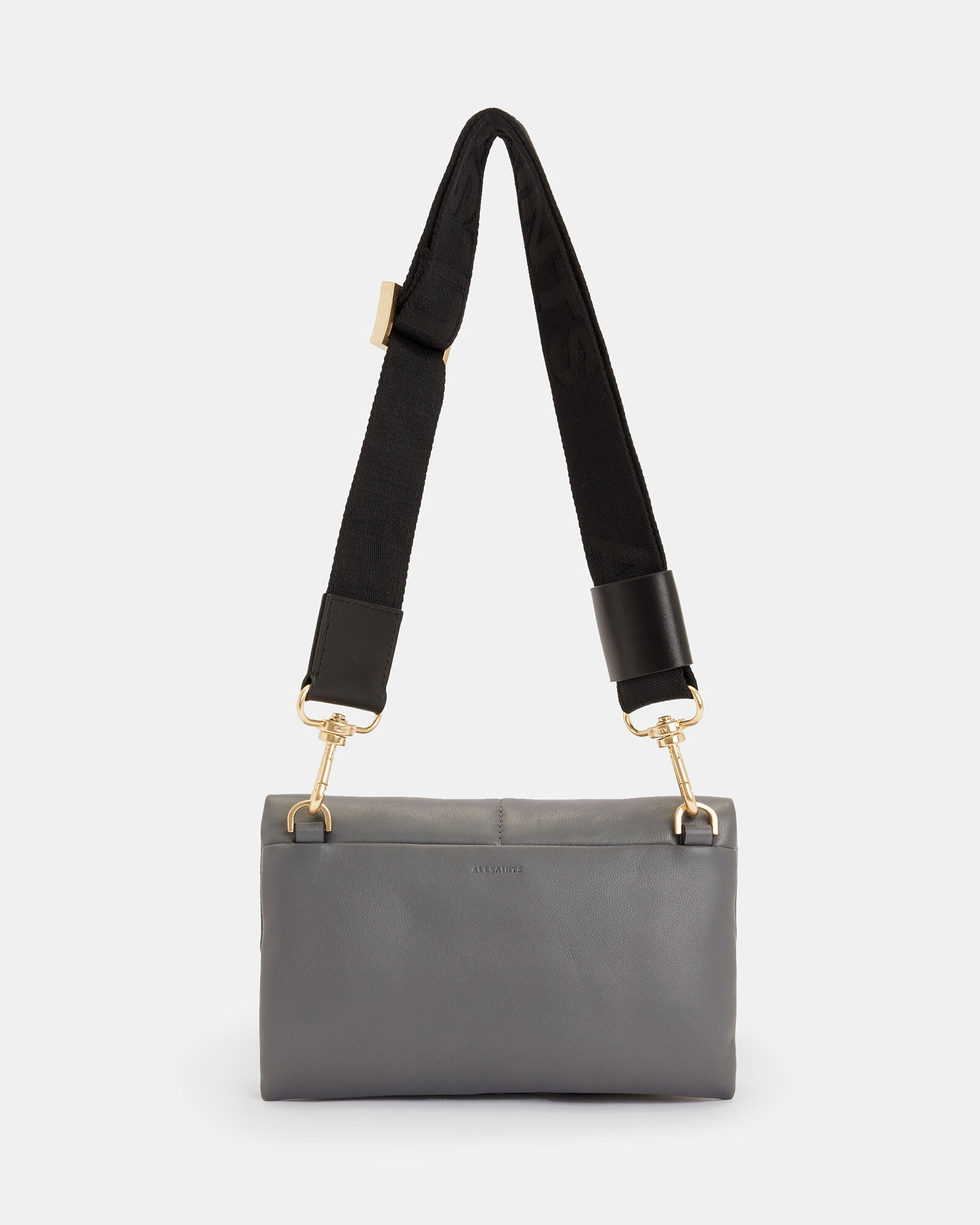 Ezra Quilted Leather Crossbody Bag Slate Grey | ALLSAINTS US
