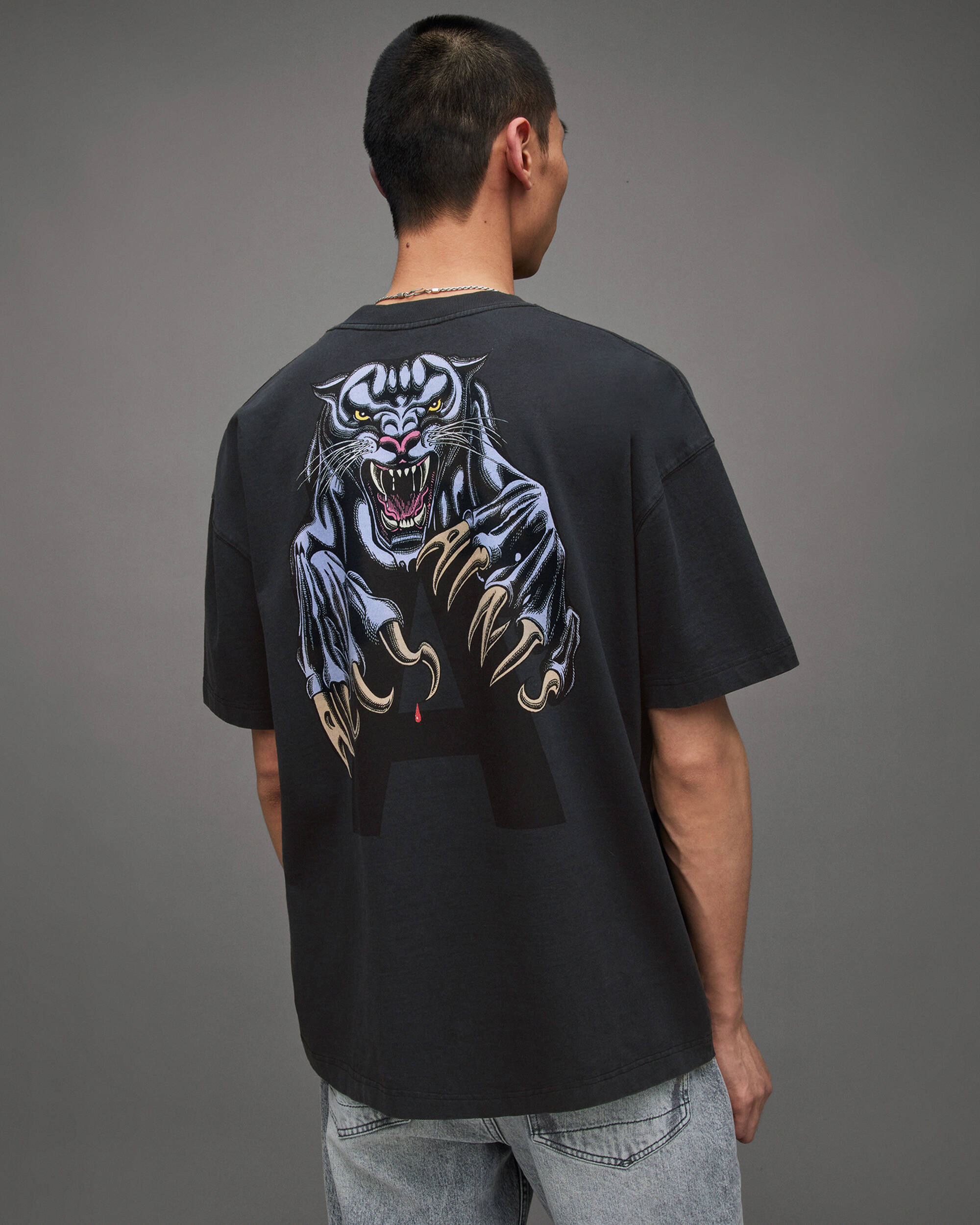 Beast Oversized Panther Crew T-Shirt  large image number 6
