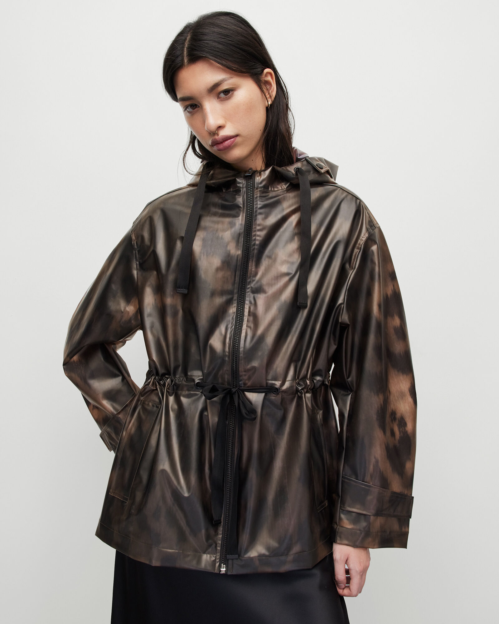 Chelsie Leopard Print Jacket Black/Brown | ALLSAINTS US