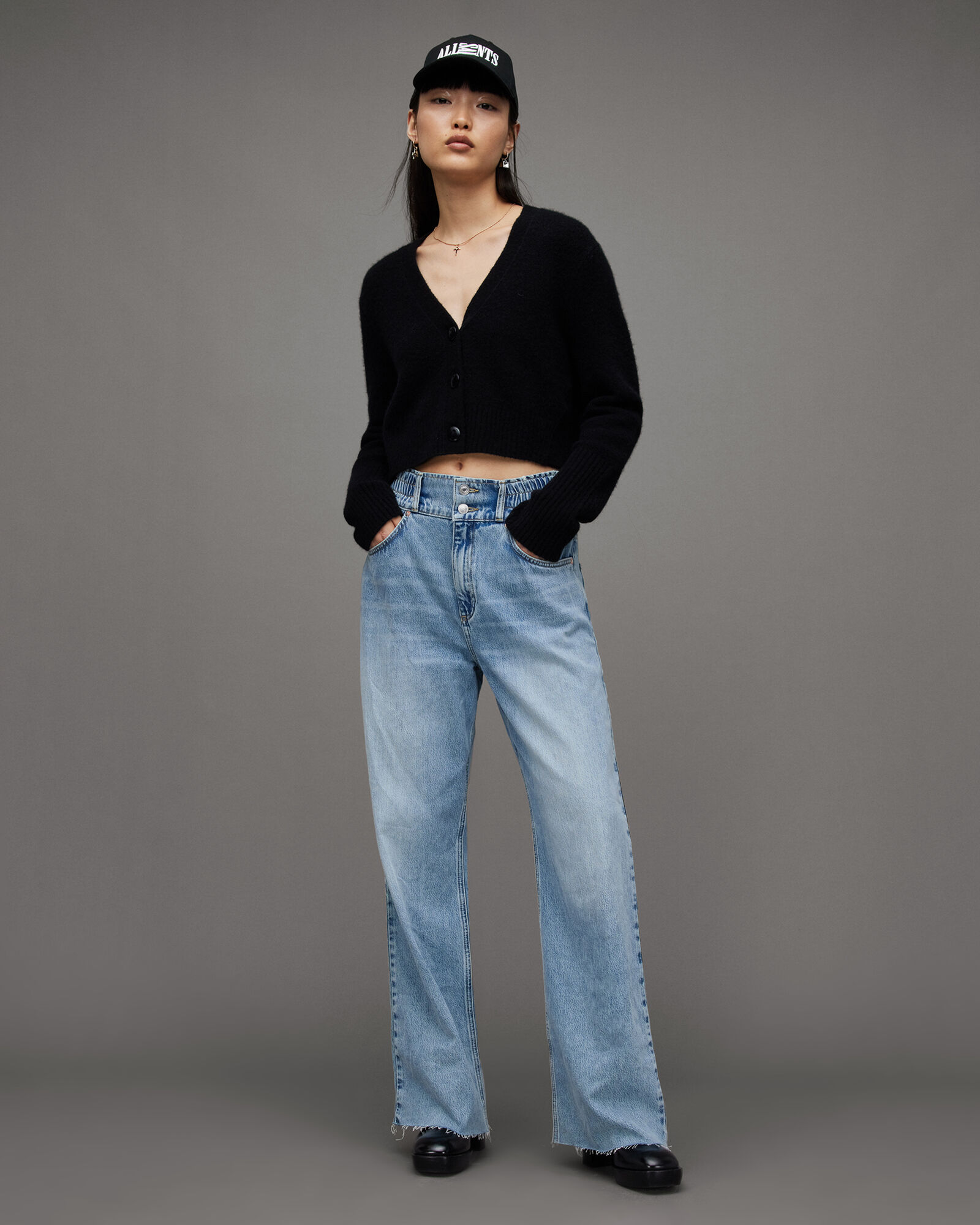 Hailey High-Rise Wide Leg Jeans Light Indigo | ALLSAINTS US