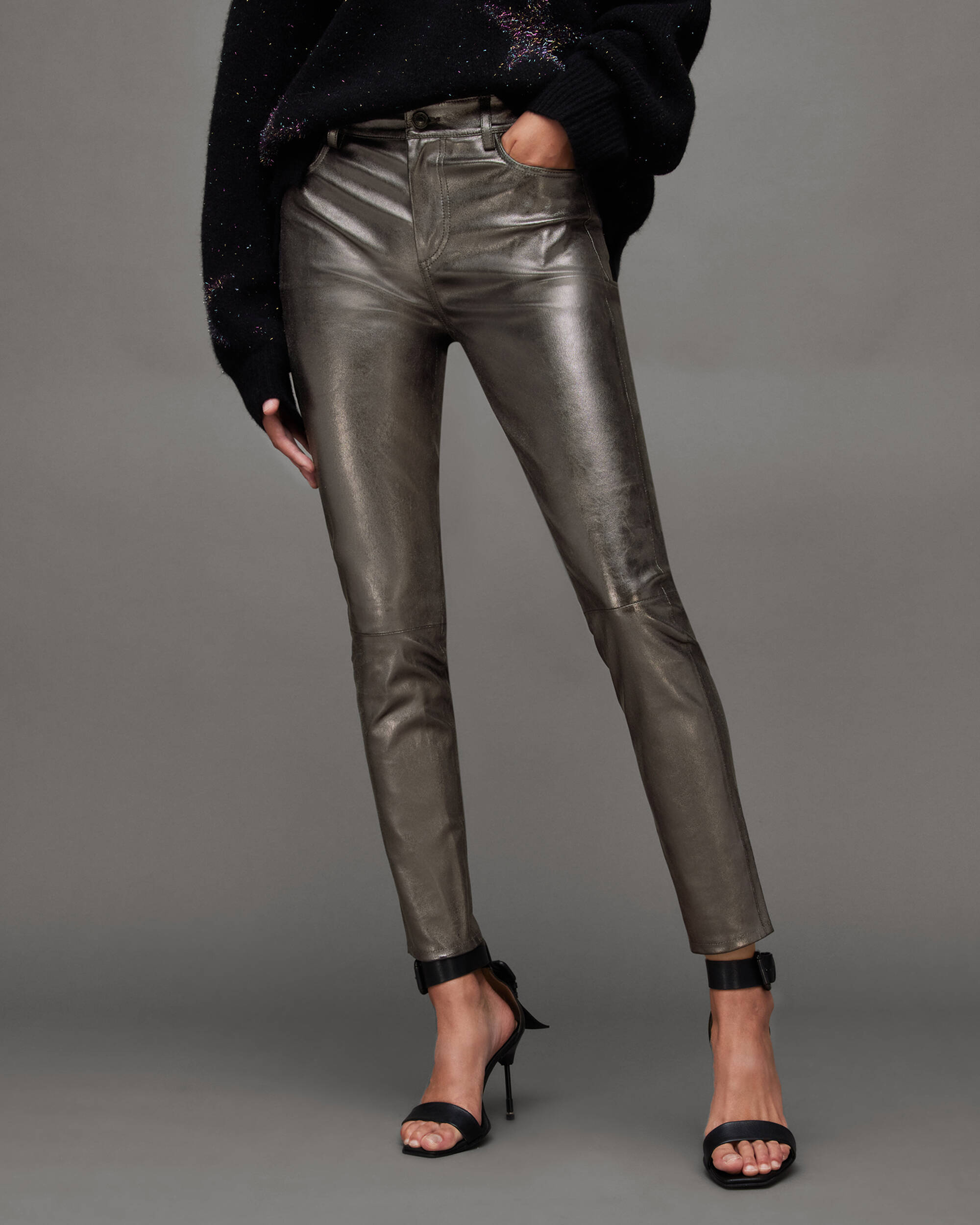Ina Leather Metallic Pants  large image number 2