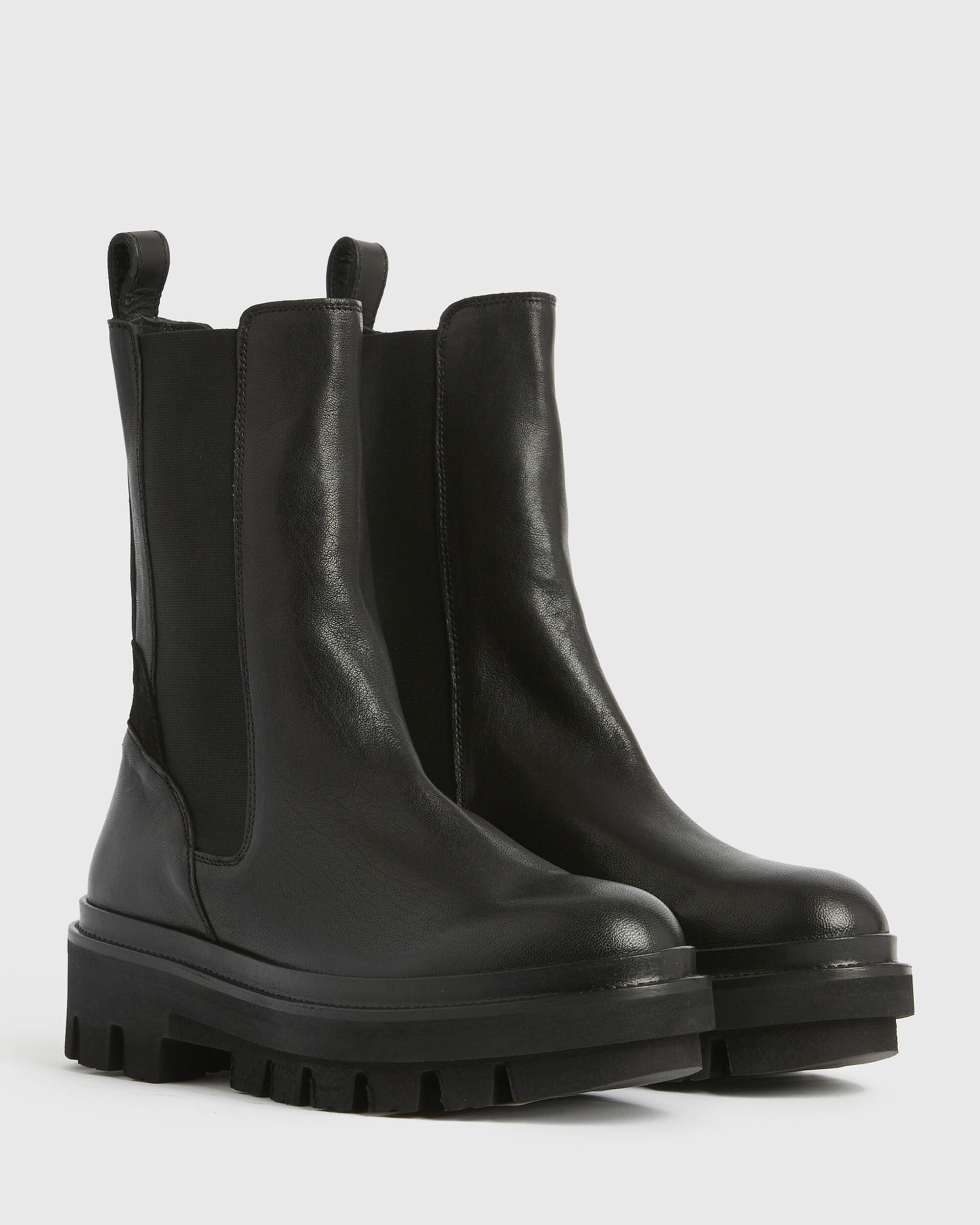 Billie Leather Boots Black | ALLSAINTS US