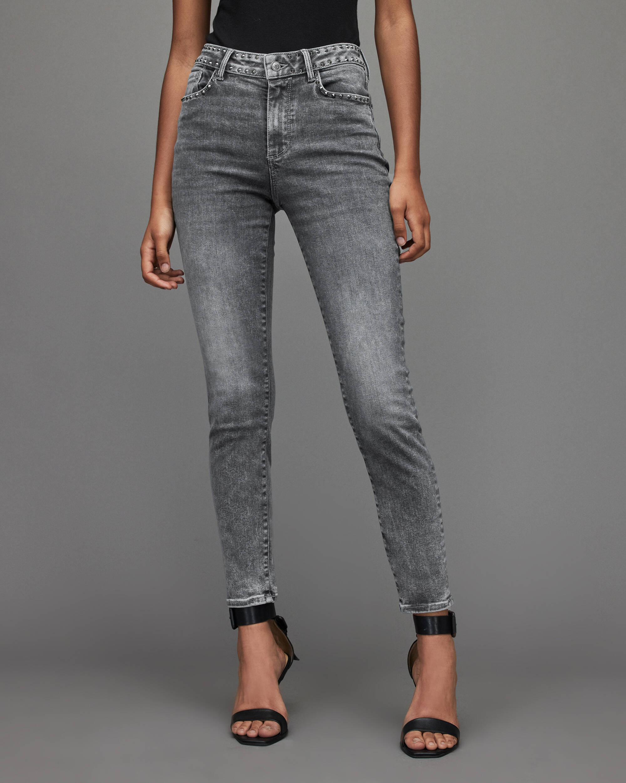 Miller Mid-Rise Studded Skinny Jeans  large image number 2