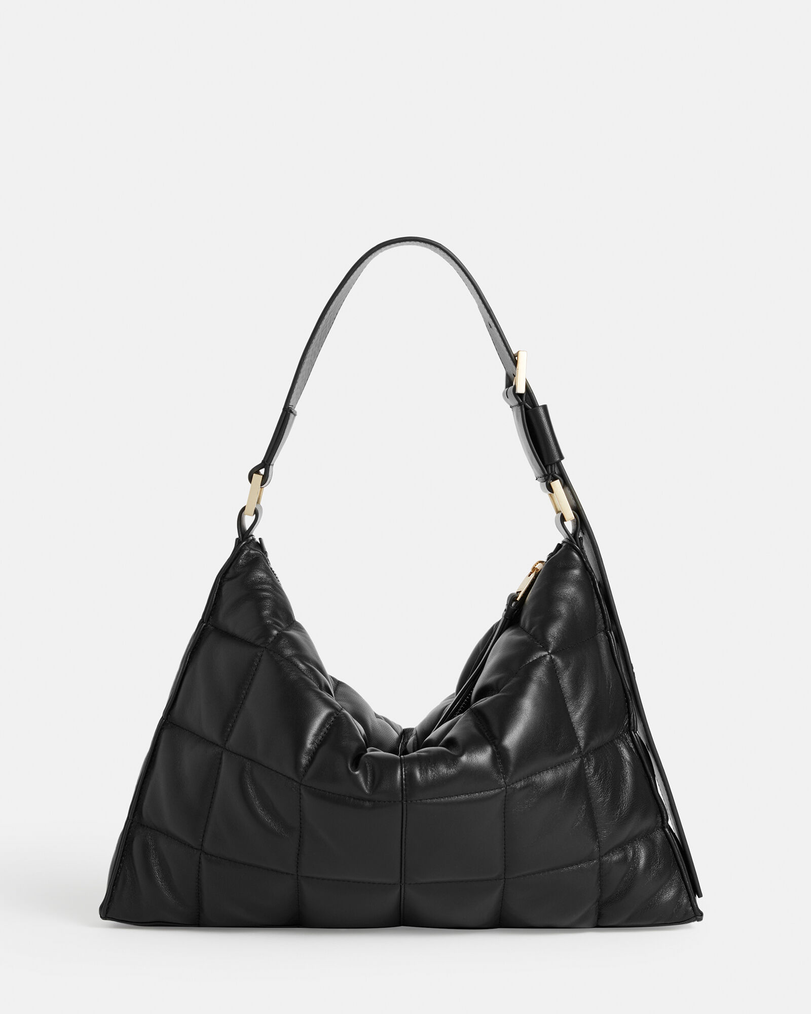 Edbury Leather Quilted Shoulder Bag Black ALLSAINTS US