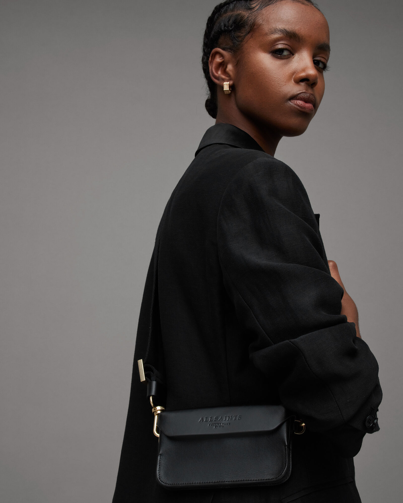 Zoe Leather Crossbody Bag Black | ALLSAINTS US
