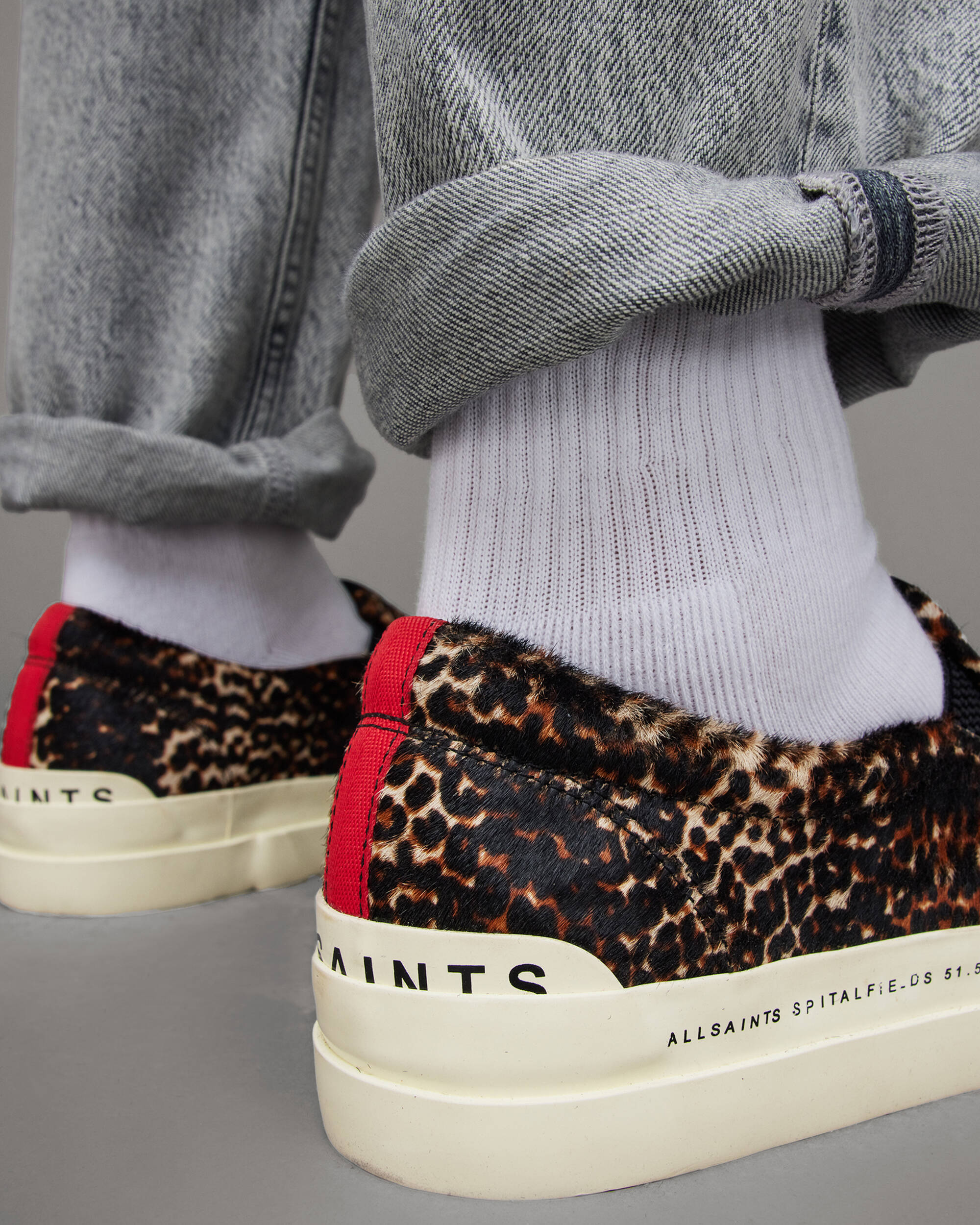 Slip Leopard Print Sneakers Black |