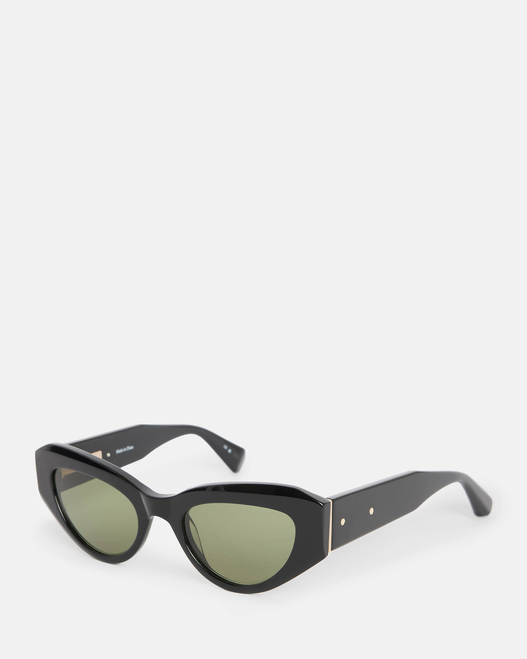 Calypso Bevelled Cat Eye Sunglasses GLOSS BLACK | ALLSAINTS US