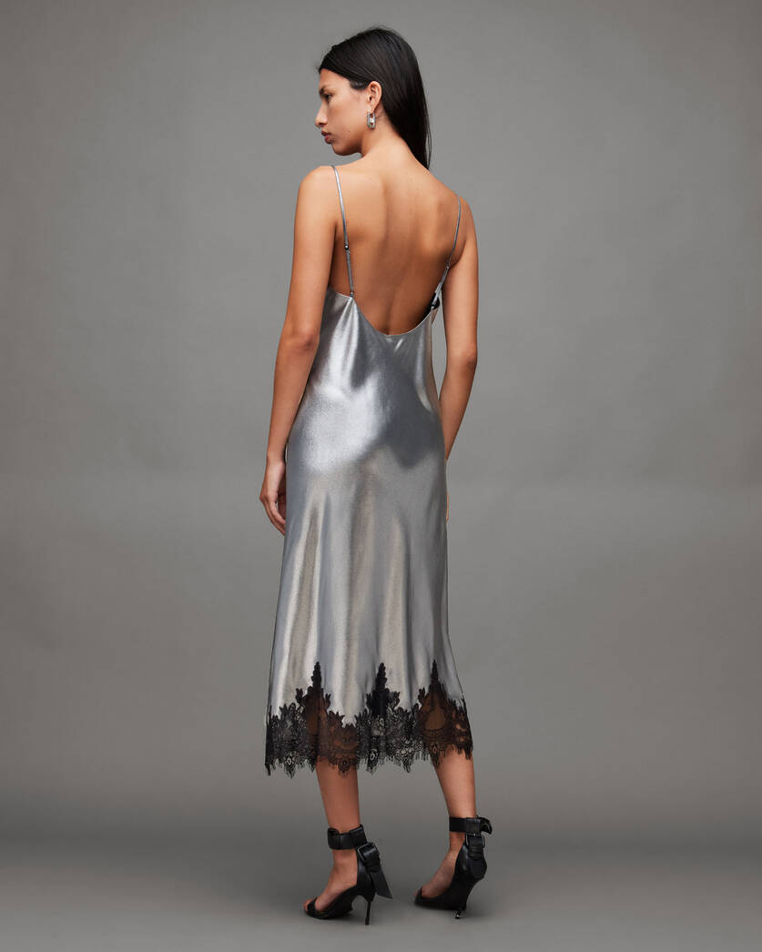 Ophelia Metallic Lace Trim Maxi Dress  large image number 5
