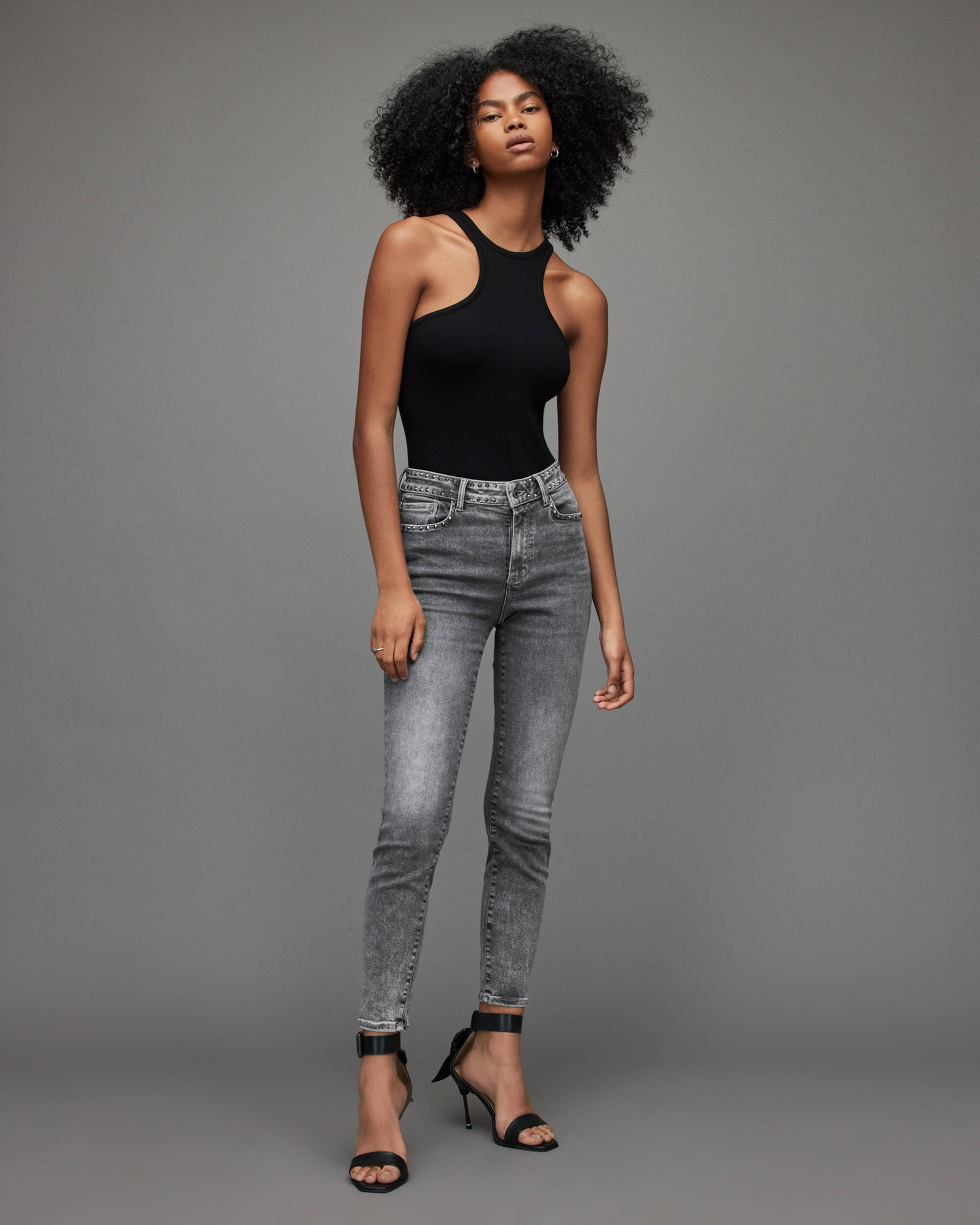 Miller Mid-Rise Studded Skinny Jeans  large image number 1