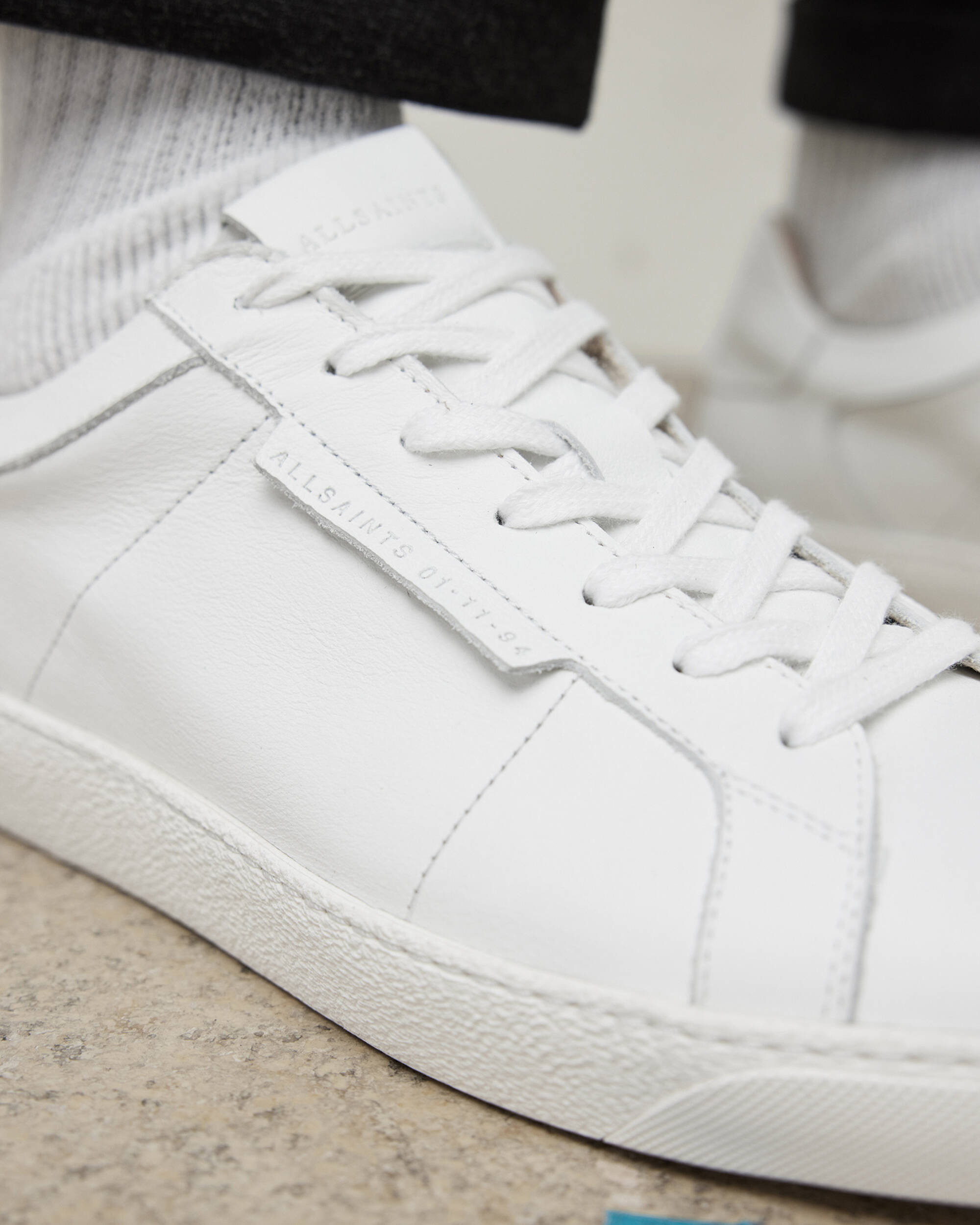 Sheer Low Top Leather Sneakers White | US