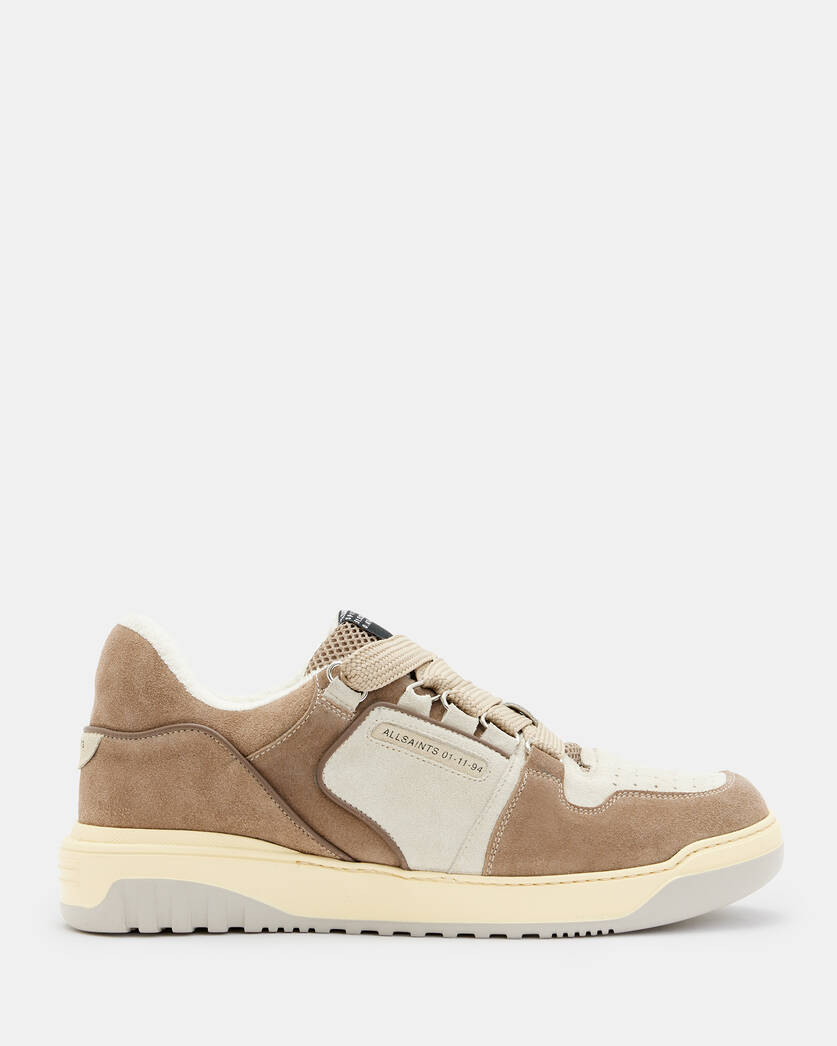 Stryker Low Top Suede Sneakers Taupe | ALLSAINTS US