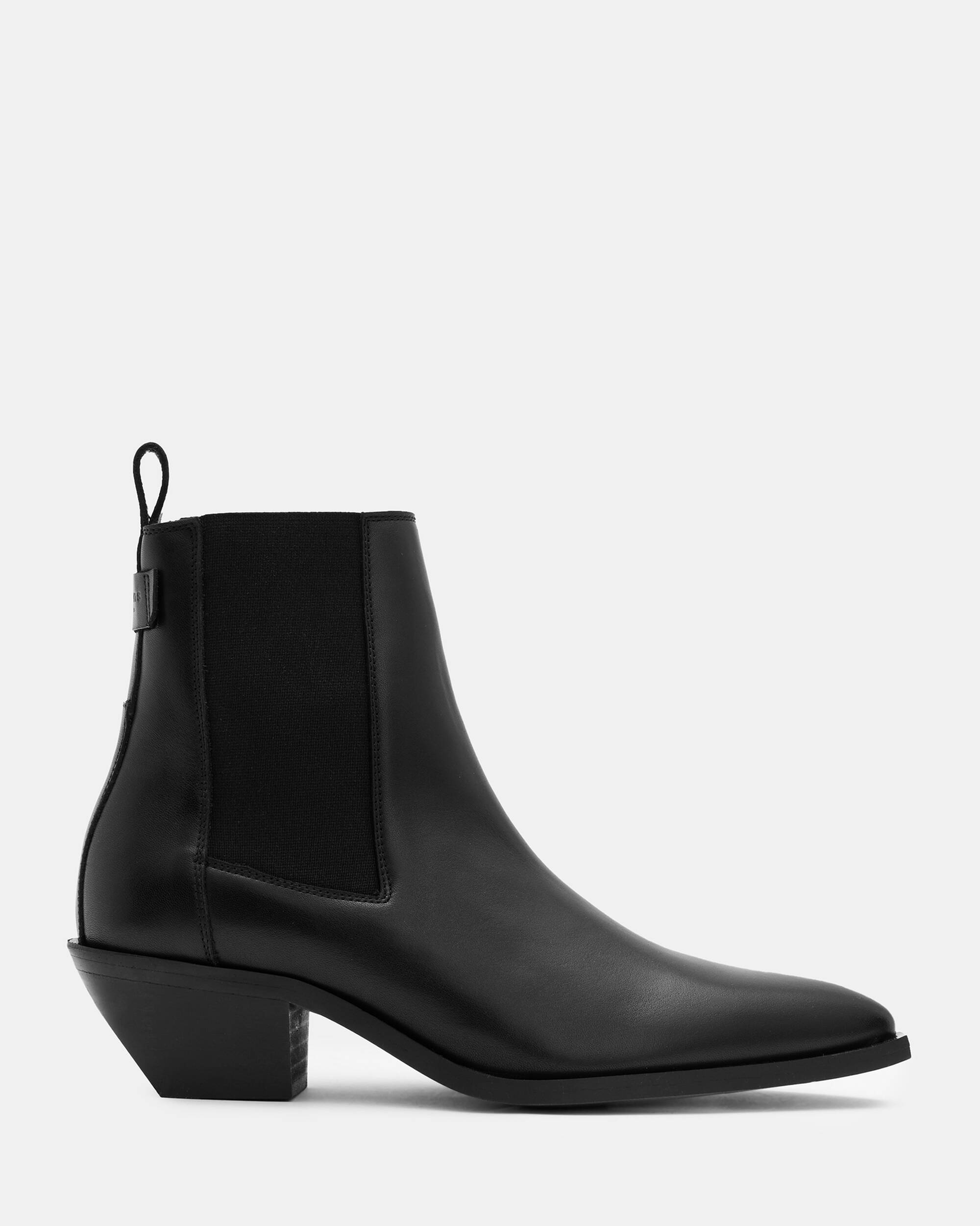 Fox Pointed Toe Leather Chelsea Boots Black | ALLSAINTS US