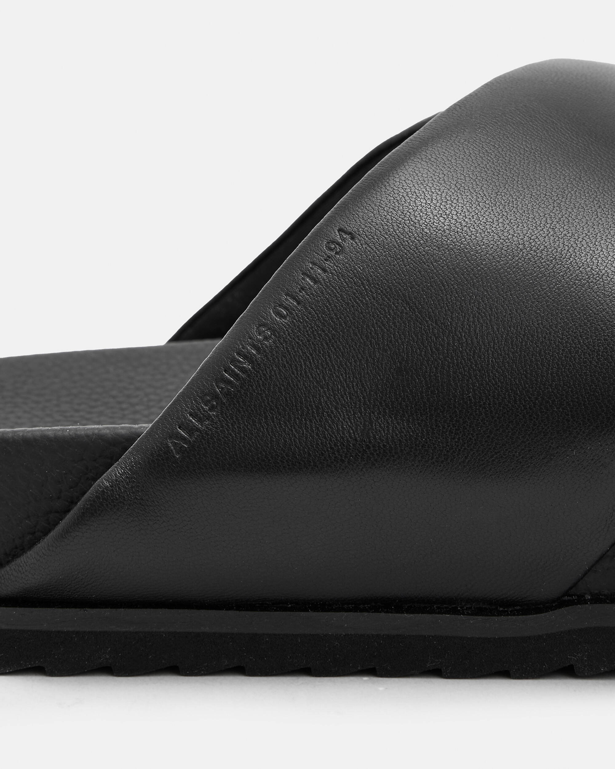 Saki Crossover Leather Sandals Black | ALLSAINTS US