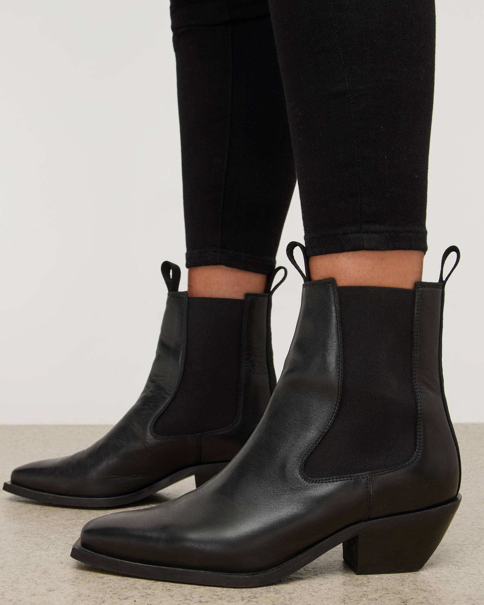 Vally Leather Boots Black | ALLSAINTS US