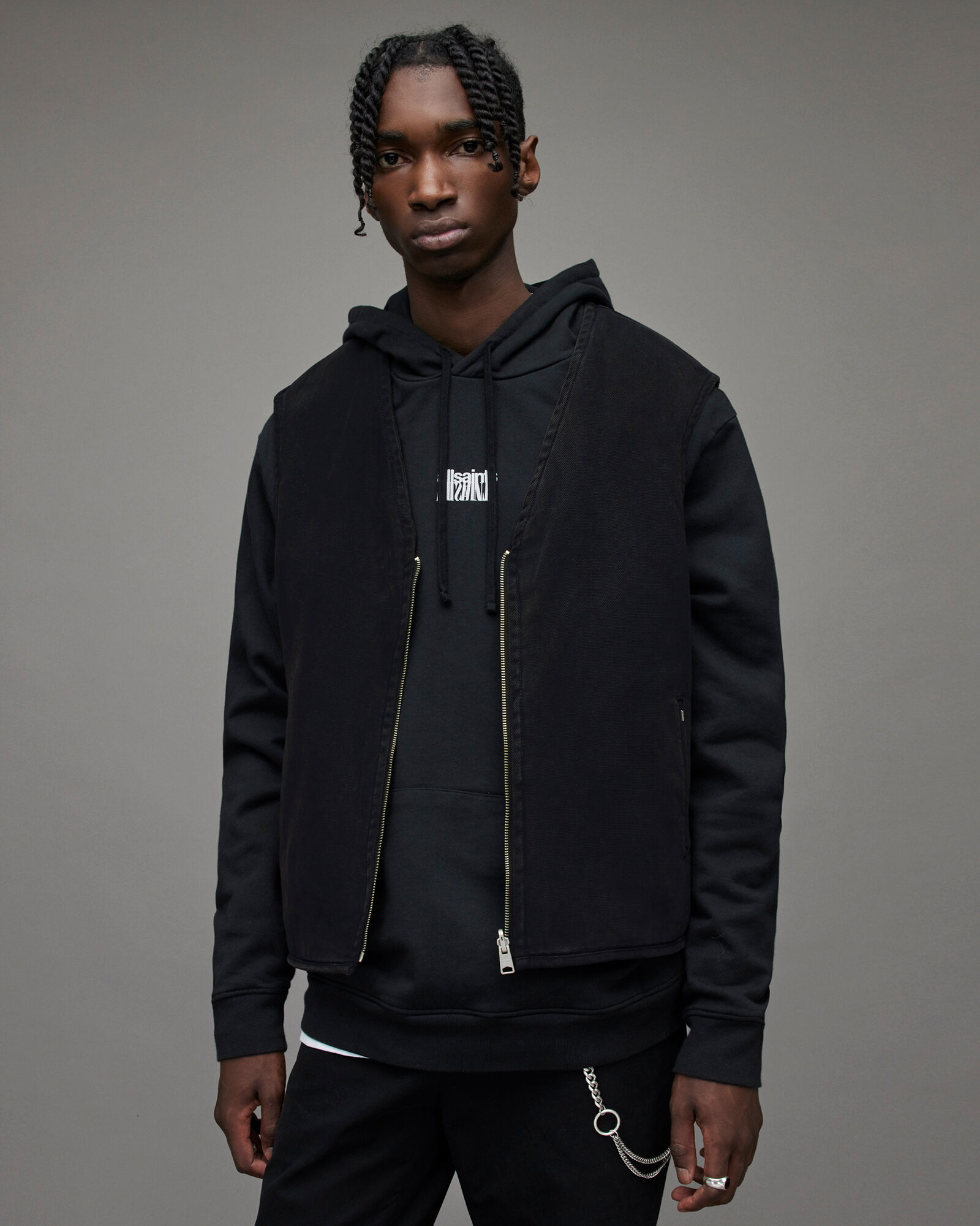 Marsh Reversible Sherpa Vest Black 