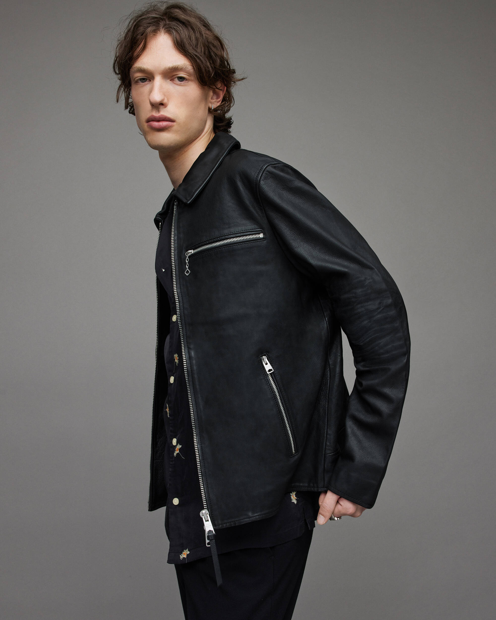 Brett Leather Jacket Black | ALLSAINTS US
