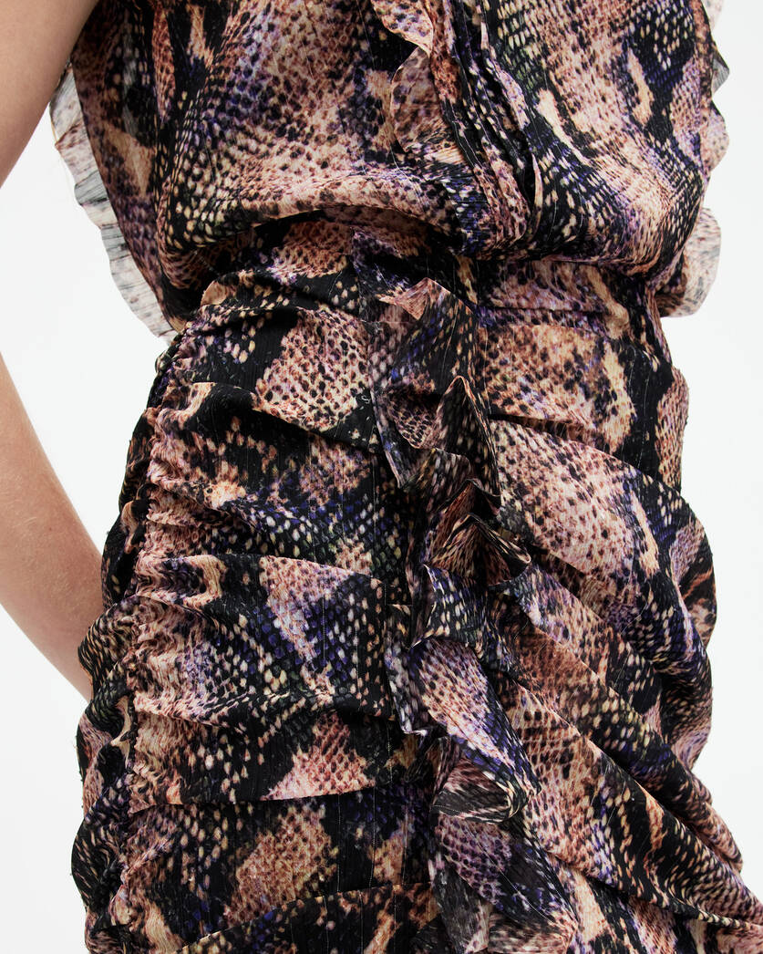 Hali Tahoe Snake Print Ruffle Mini Dress  large image number 2