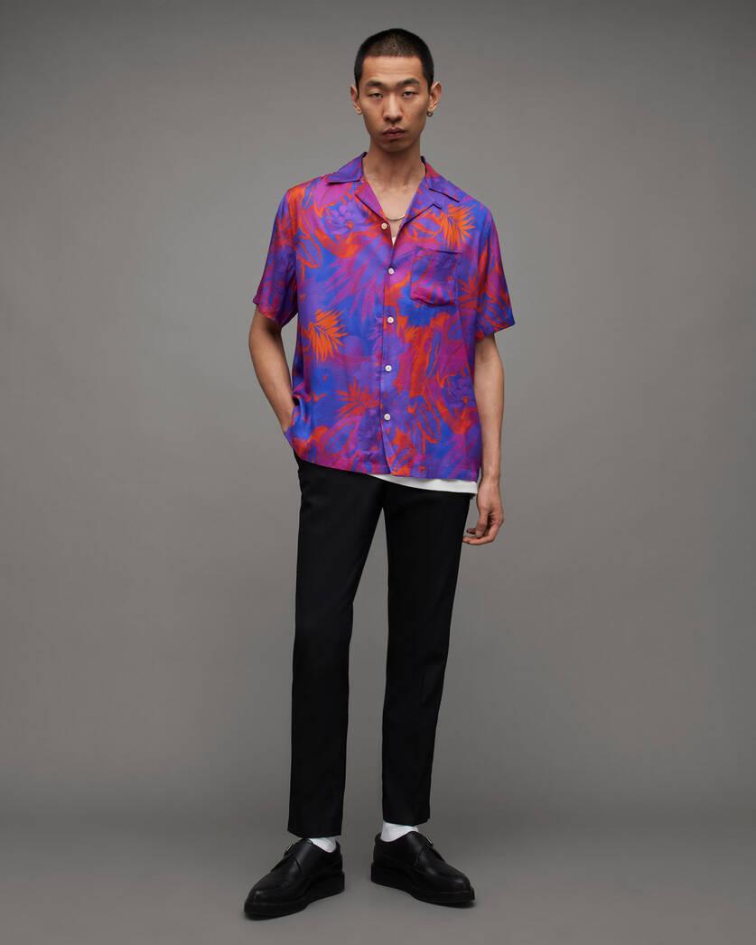 Gozo Tropical Print | ORANGE US Shirt Relaxed ALLSAINTS Fit VINTAGE