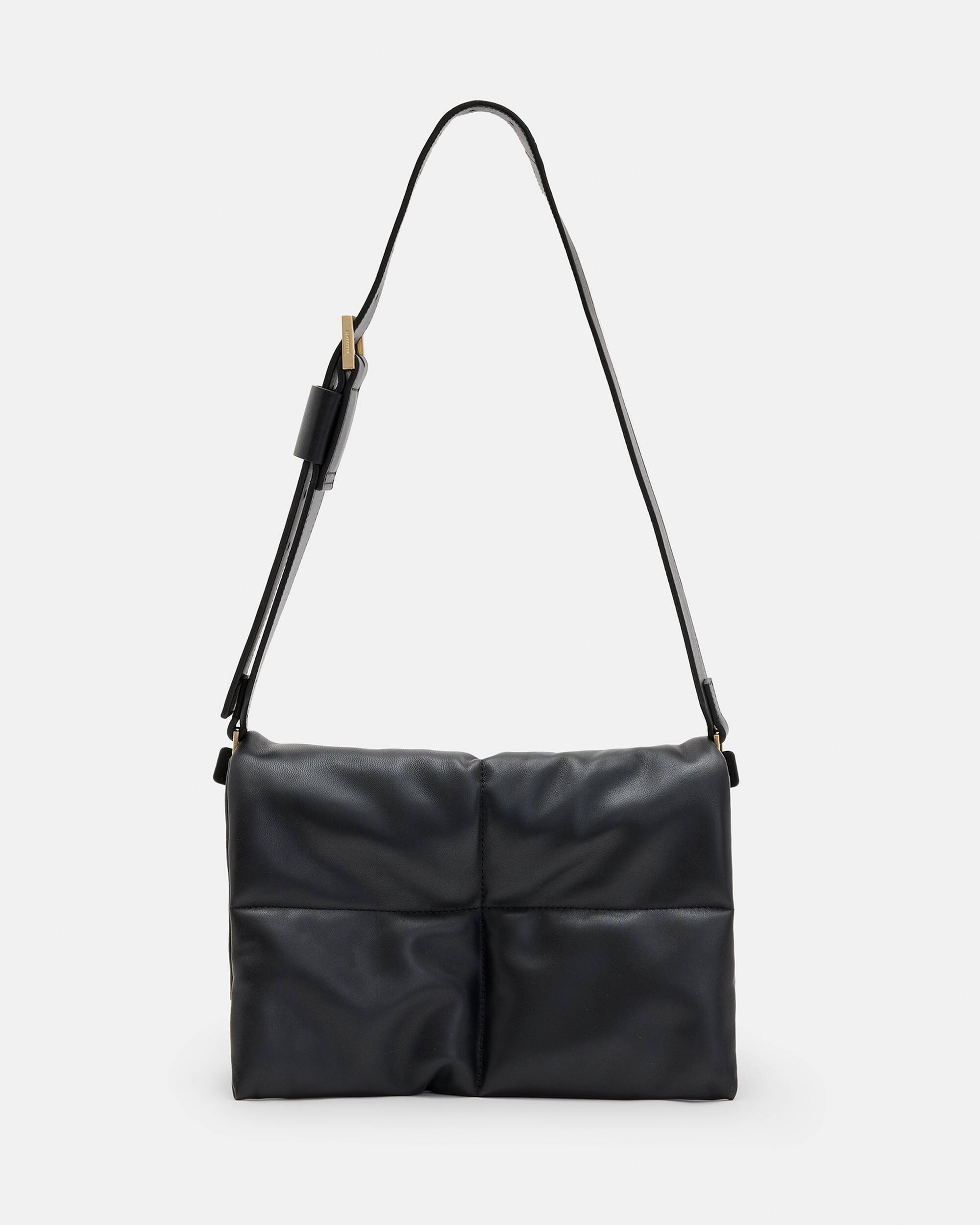 Vittoria Leather Shoulder Bag Black | ALLSAINTS US