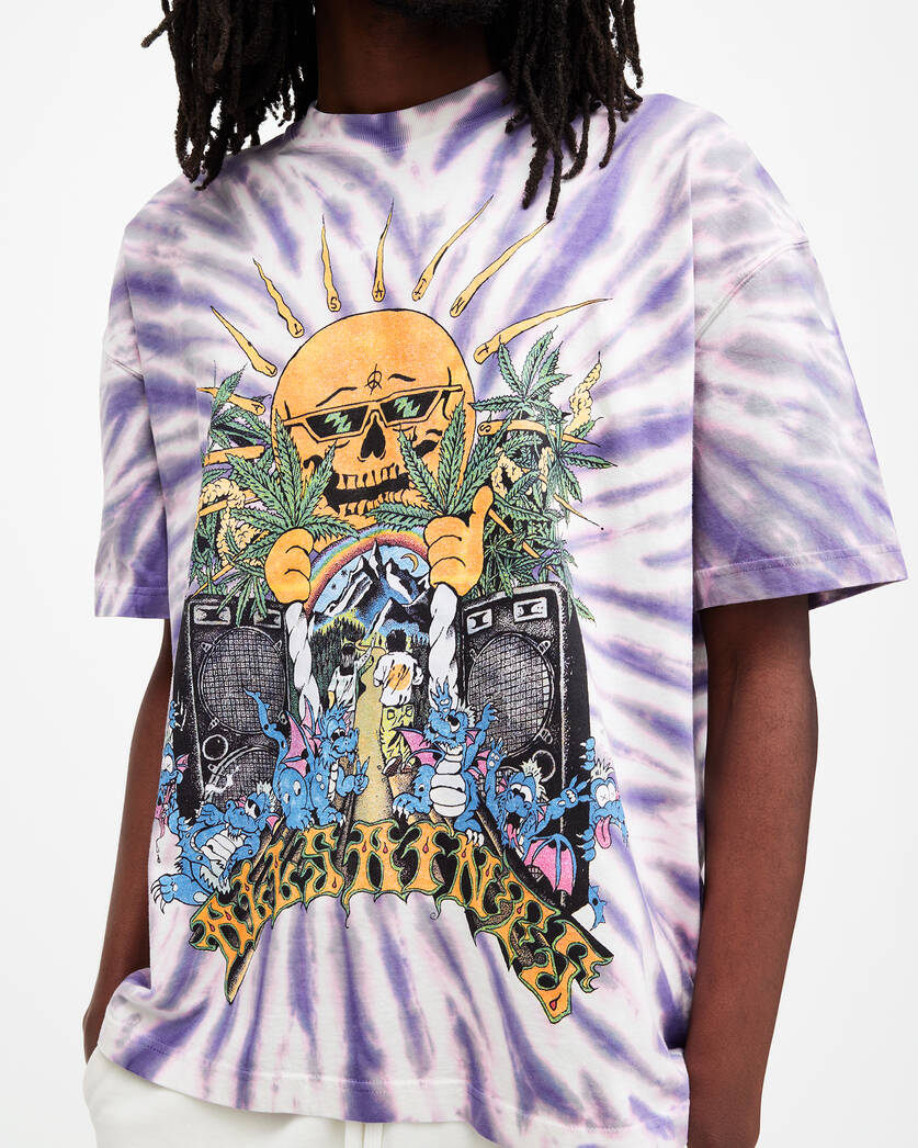 Fest Tie Dye Graphic Oversized T-Shirt  large image number 2