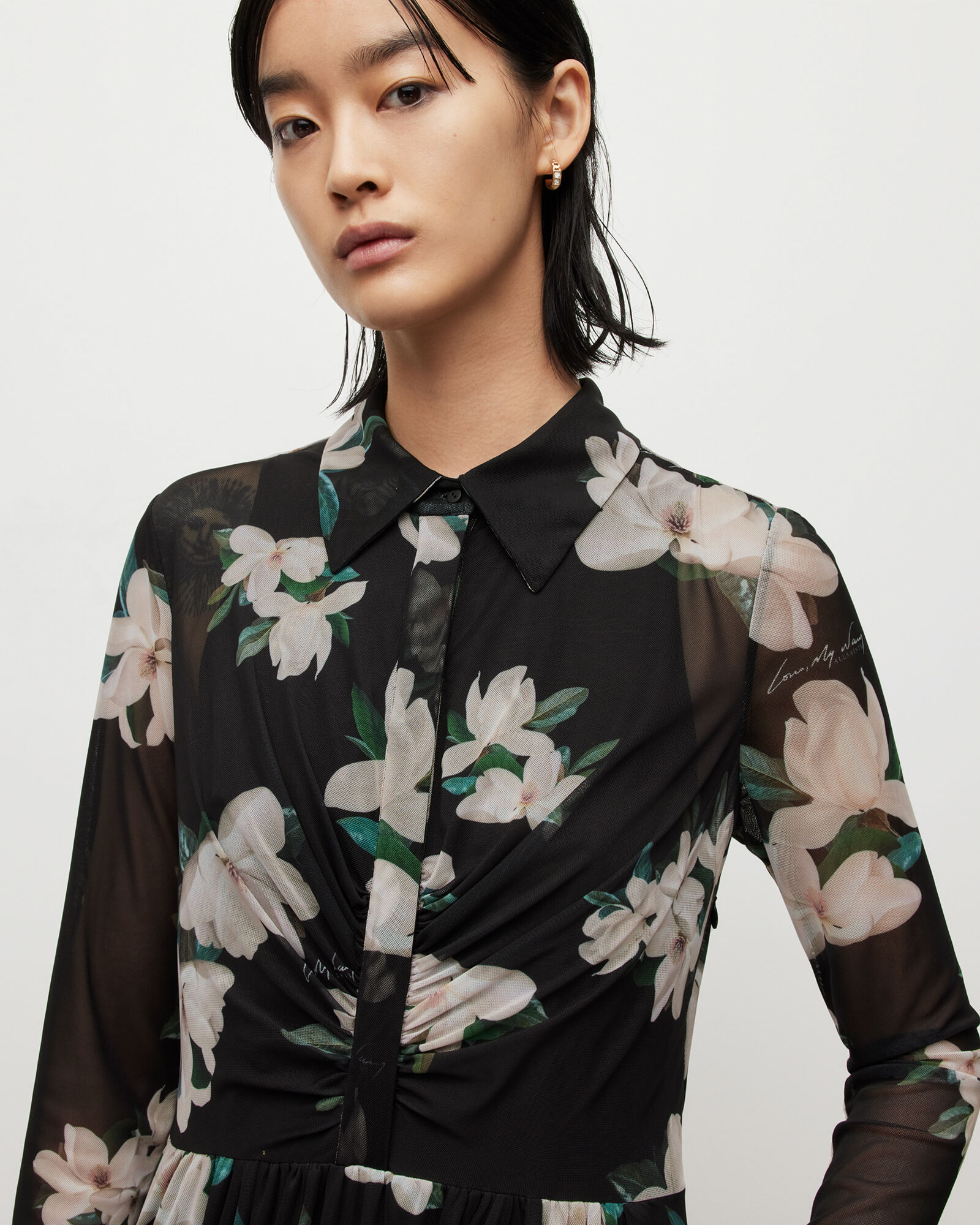 Kelda Alessandra Floral Maxi Dress Black | ALLSAINTS US