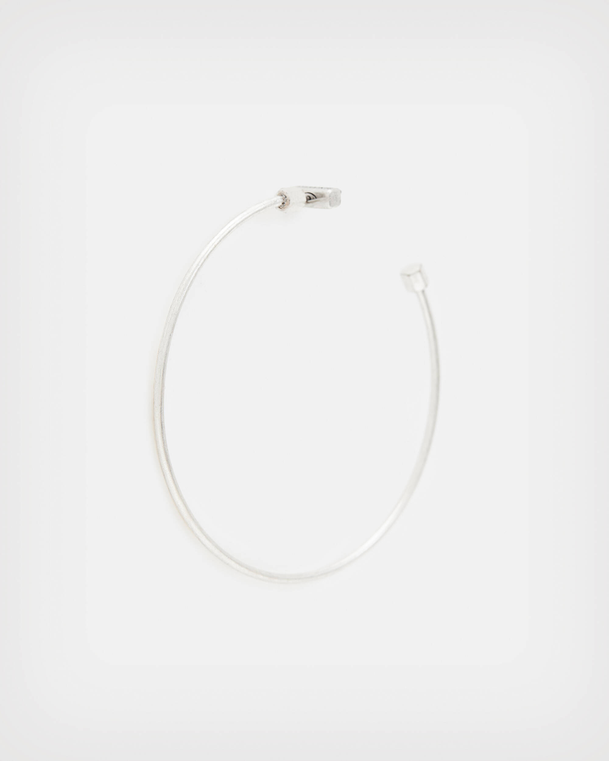 Skinny Silver-Tone Hoop Earrings  large image number 3