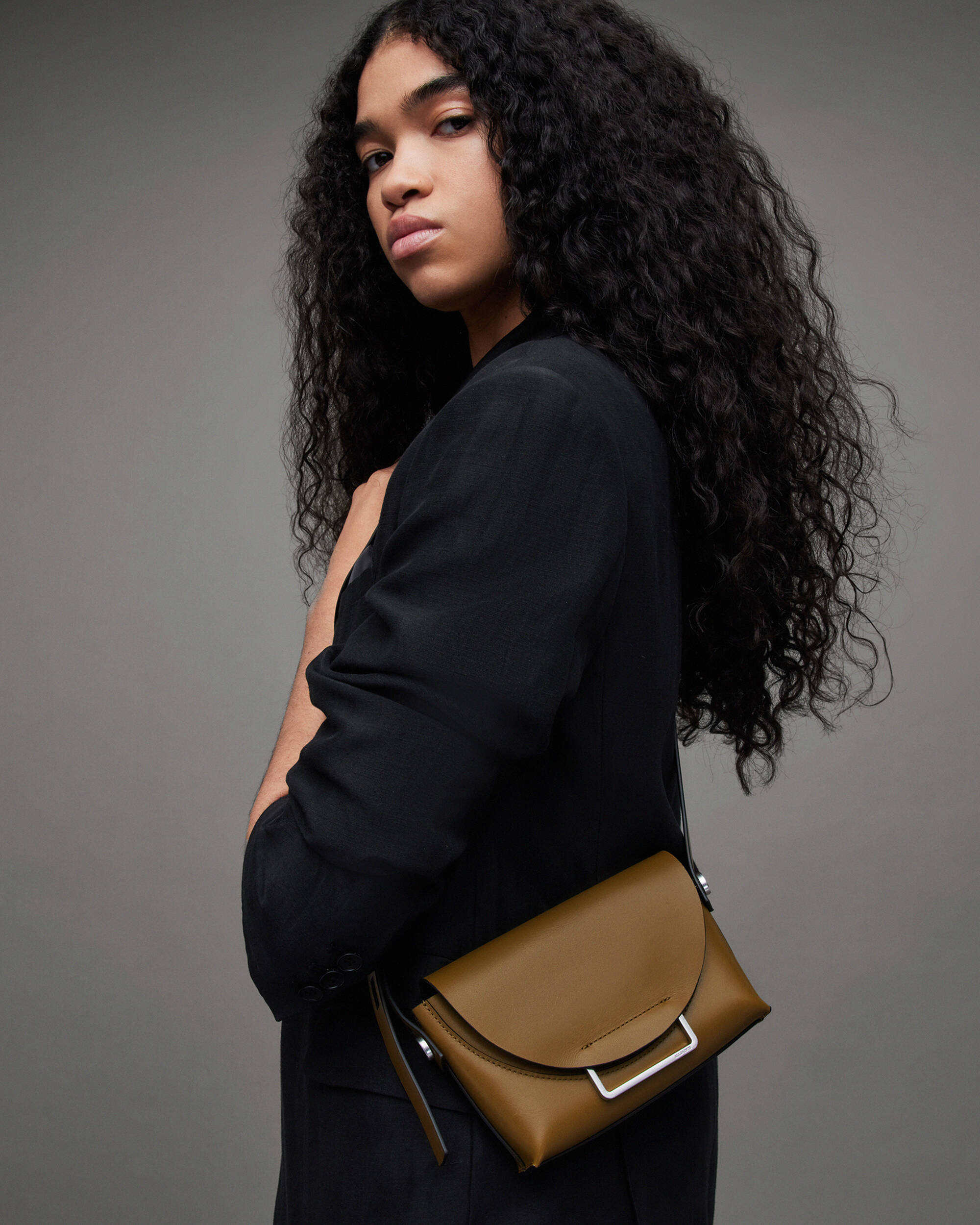 Francine Leather Crossbody Bag BRONZE GREEN | ALLSAINTS US