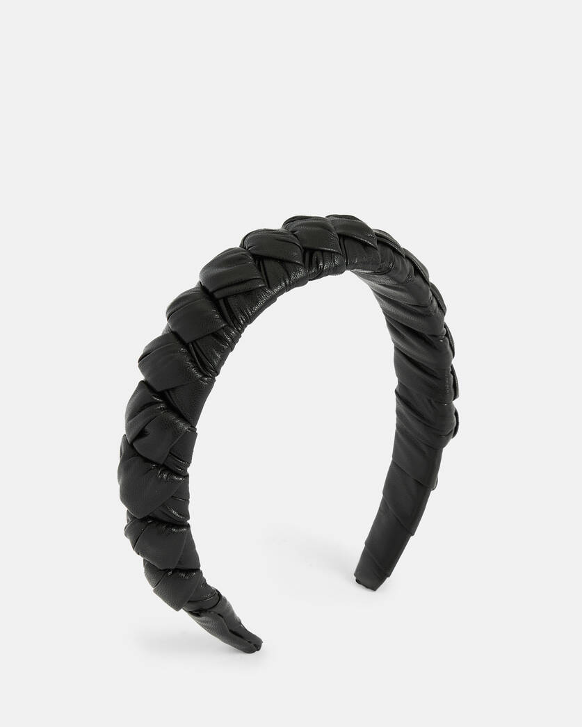 Kari Faux Leather Knotted Headband Black | ALLSAINTS US