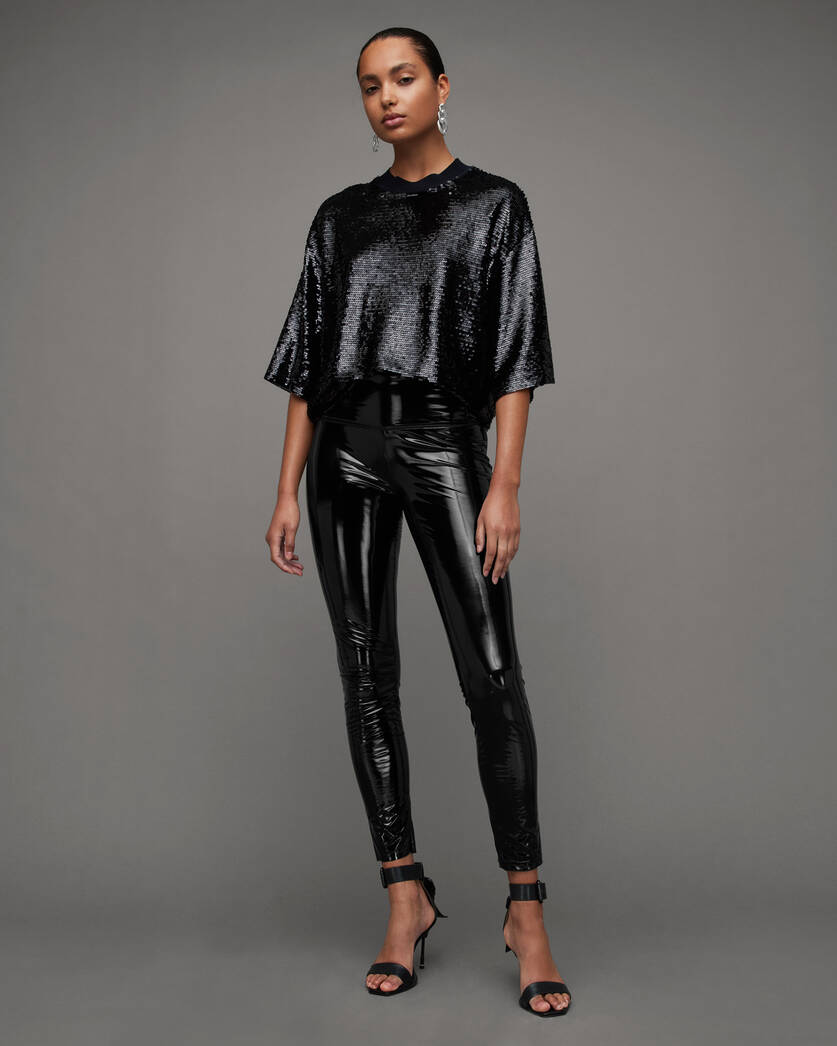 Cora Shine Leather-Look Skinny Leggings  large image number 4