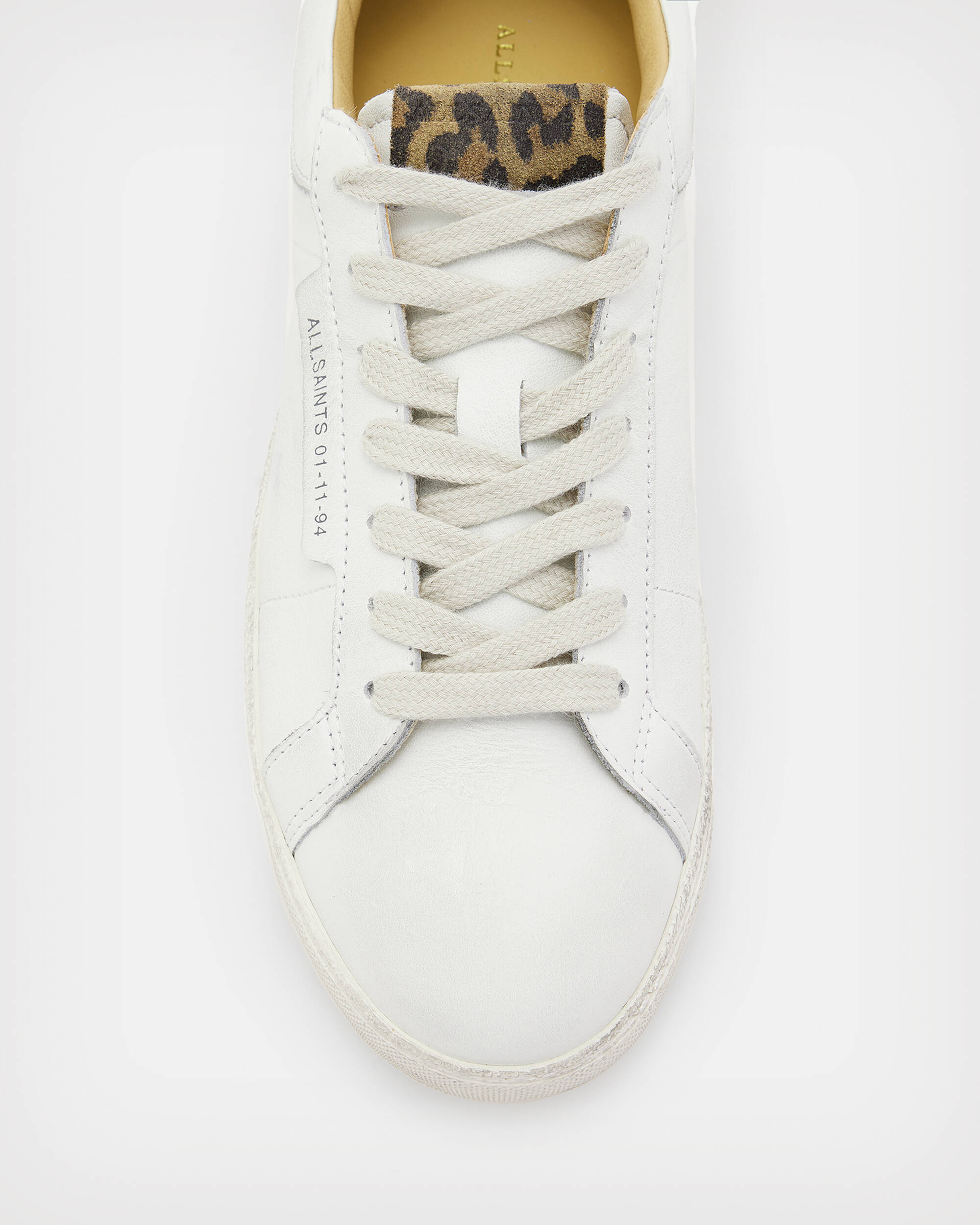 Sheer Leather Leopard Print Sneakers  large image number 2