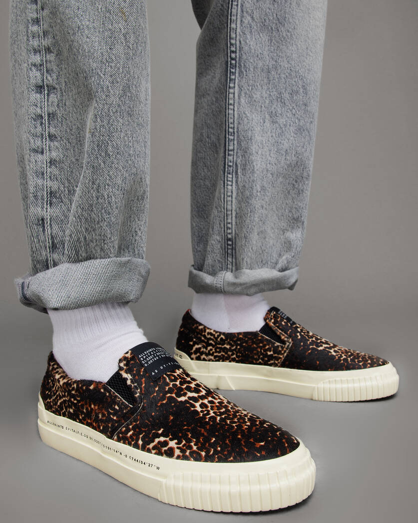 Slip Suede Leopard Print Sneakers Black Leopard | ALLSAINTS US