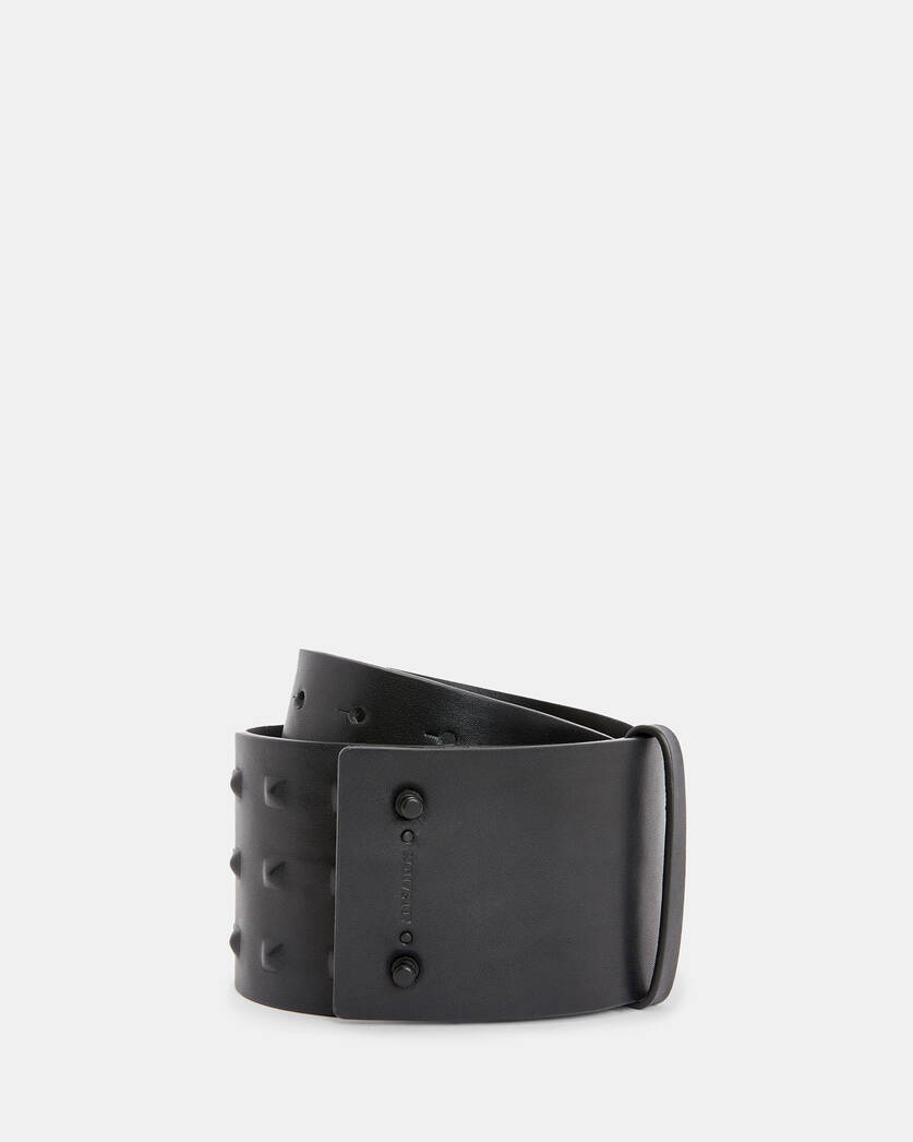 Lara Studded Leather Waist Belt BLACK/MATTE BLACK | ALLSAINTS US