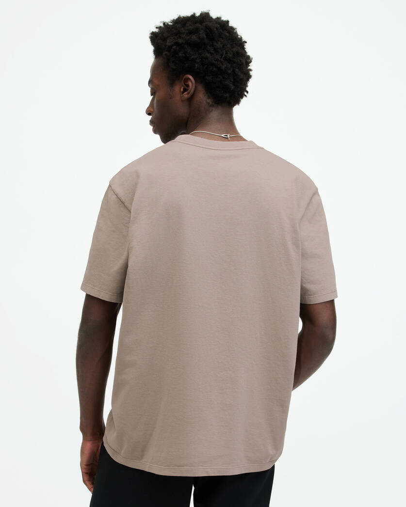Fit ALLSAINTS US Warped Varden CHESTNUT TAUPE Relaxed Logo T-Shirt |
