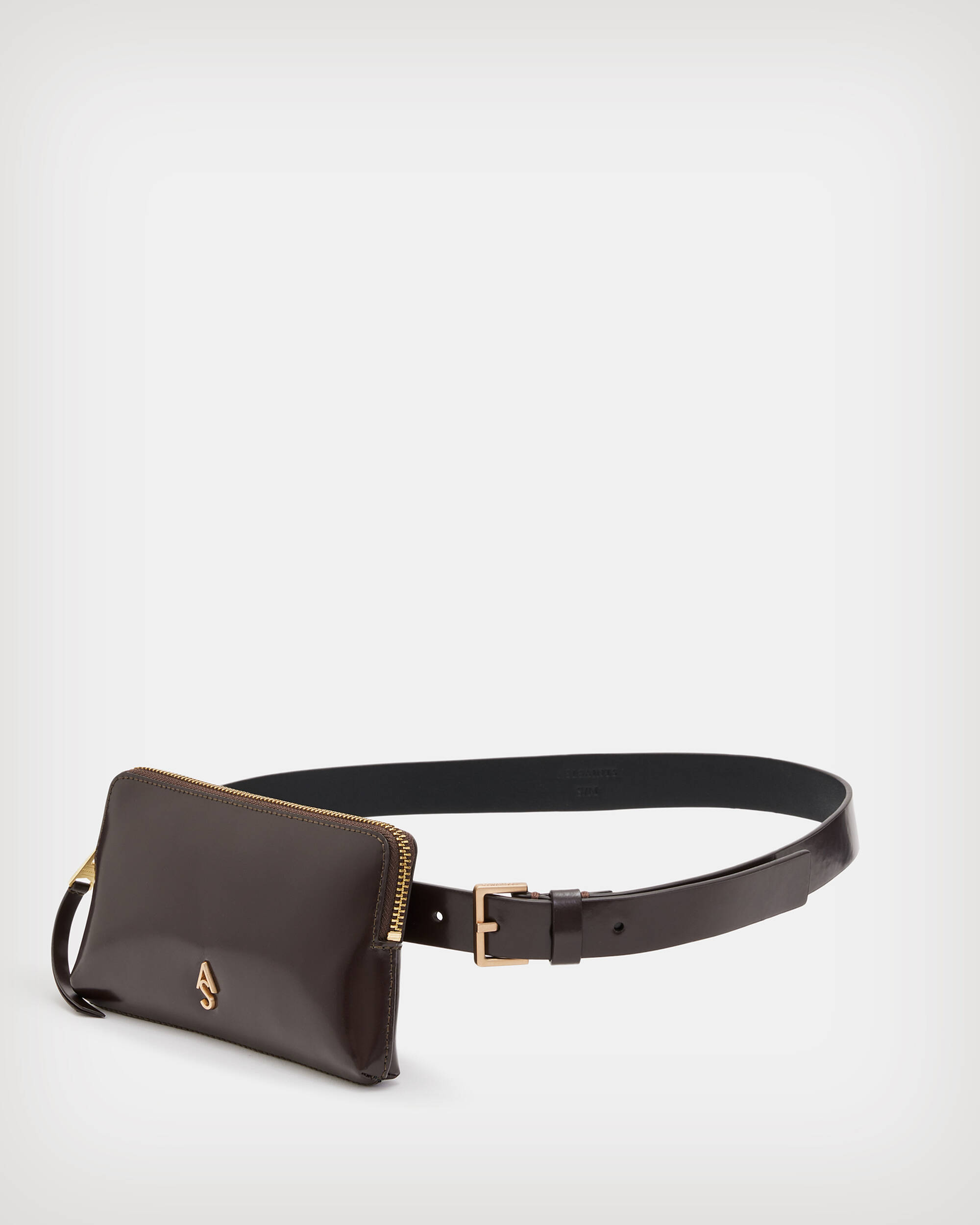 Lila AllSaints Leather Bag Belt Black