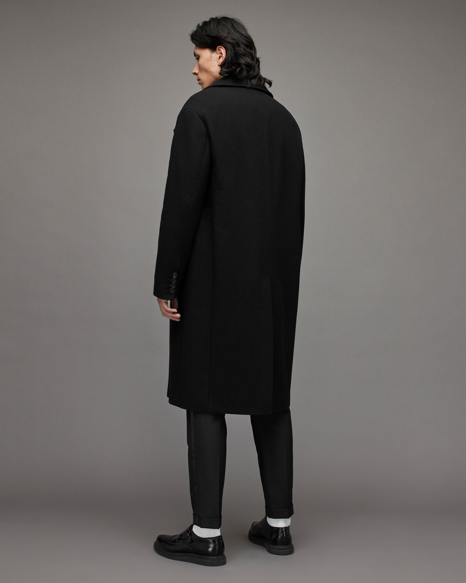 Banshee Wool Blend Coat Black | ALLSAINTS US