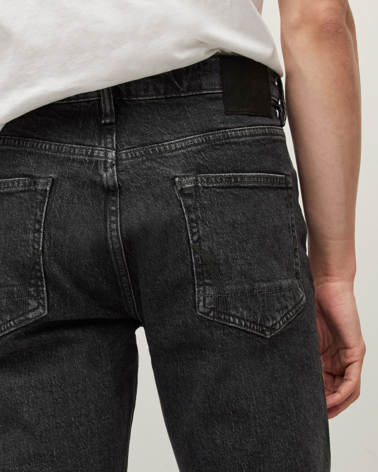 Curtis Straight Fit Rigid Denim Jeans Washed Black | ALLSAINTS US