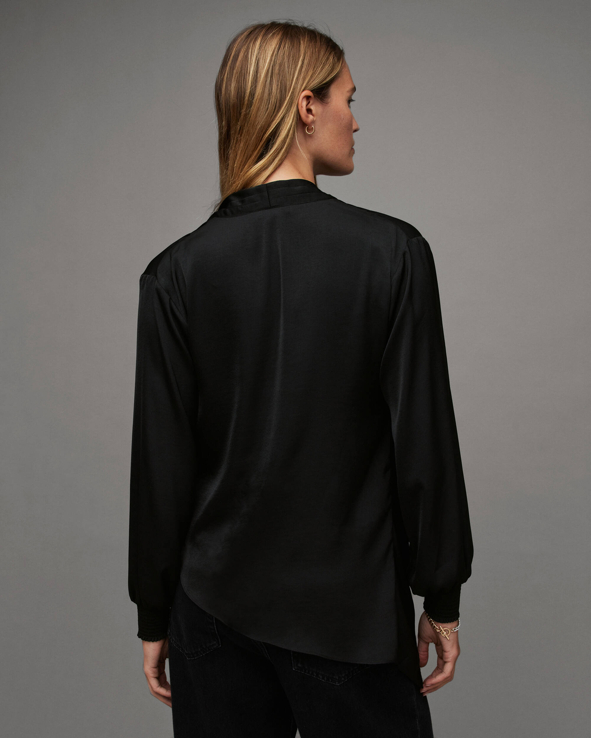 Abi Long Sleeve Draped Wrap Over Top  large image number 5