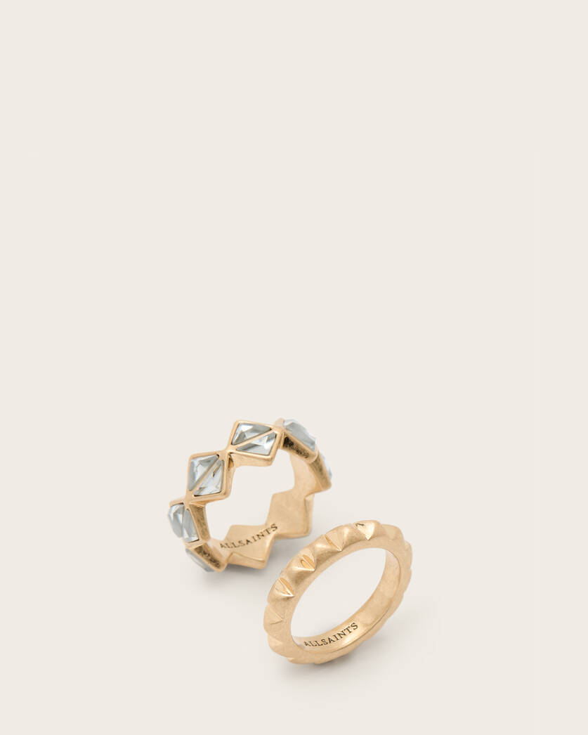 Elora Mixed Ring Set WARM BRASS | ALLSAINTS US