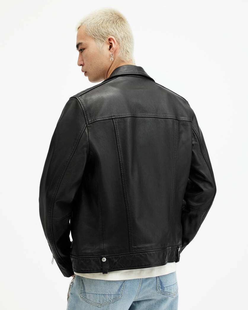 Milo Asymmetric Zip Leather Biker Jacket  large image number 8