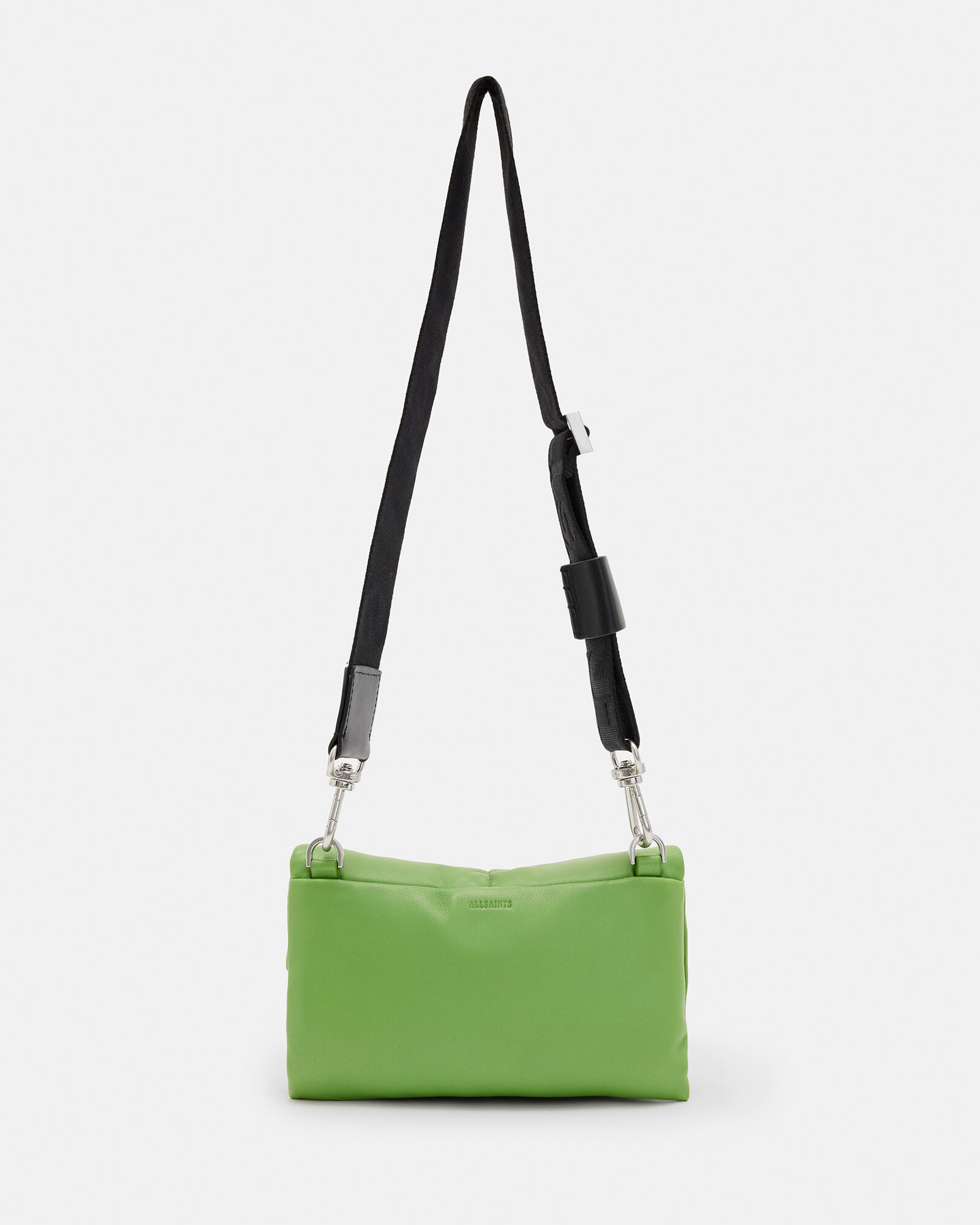 Ezra Leather Quilted Crossbody Bag Green ALLSAINTS US