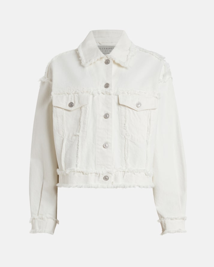 Claude Relaxed Fit Frayed Denim Jacket