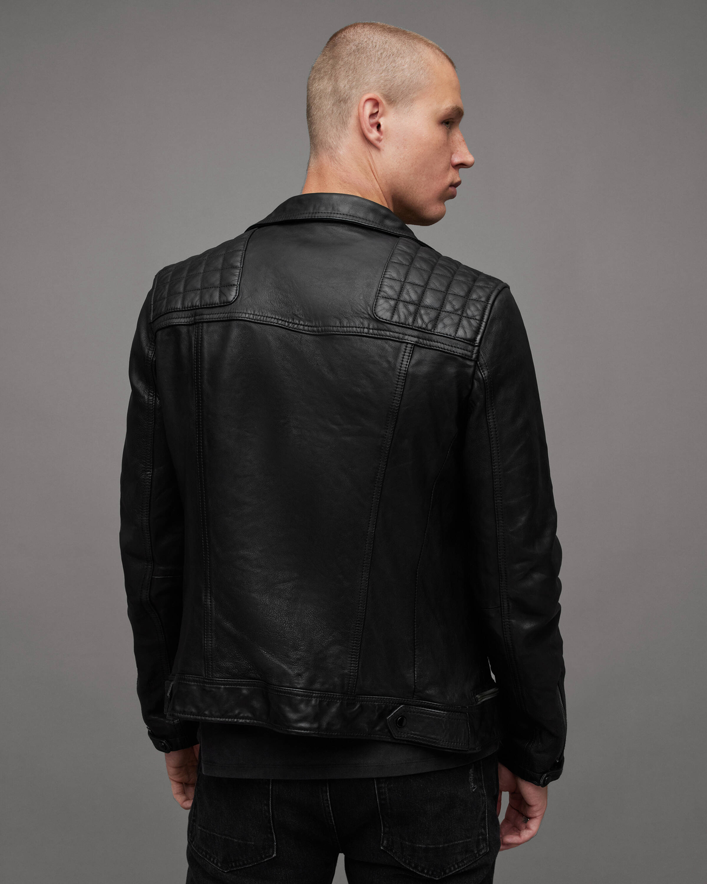 Men's Conroy Leather Jacket - Back View